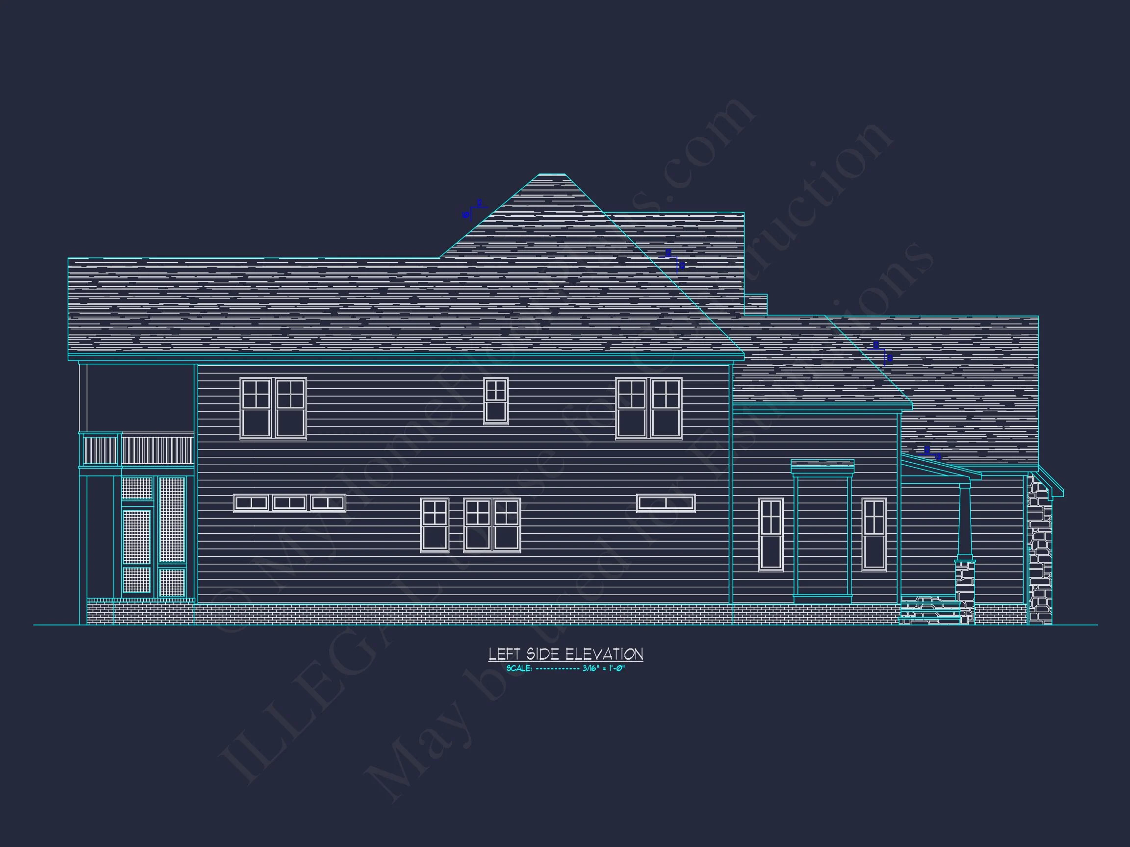 15-1054 HOUSE PLAN - Traditional Craftsman House Plan with 2-Story Design & CAD Blueprints 5 Traditional Craftsman house Plan with 2-Story Design & CAD Blueprints