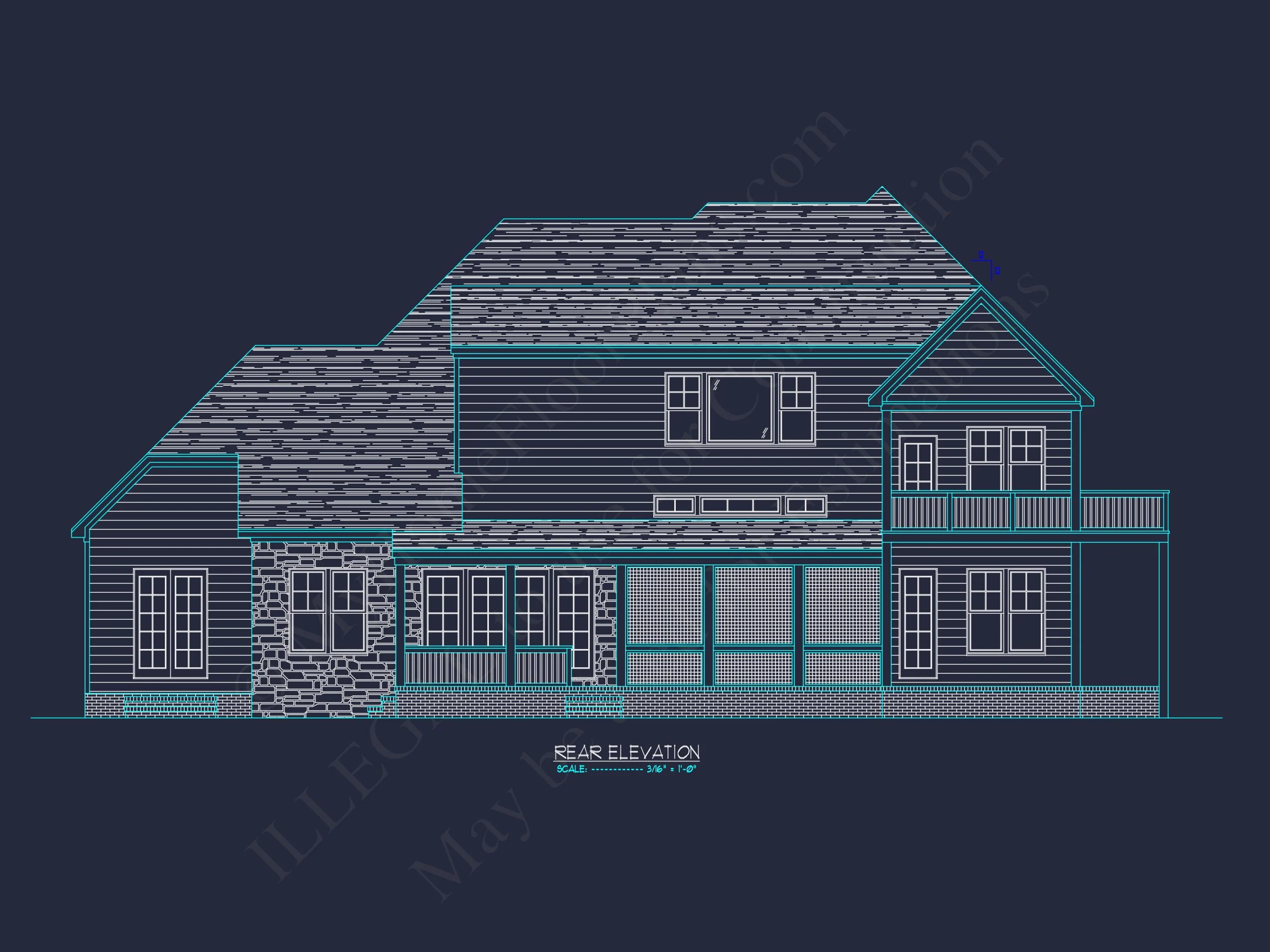 15-1054 HOUSE PLAN - Traditional Craftsman House Plan with 2-Story Design & CAD Blueprints 4 Traditional Craftsman house Plan with 2-Story Design & CAD Blueprints