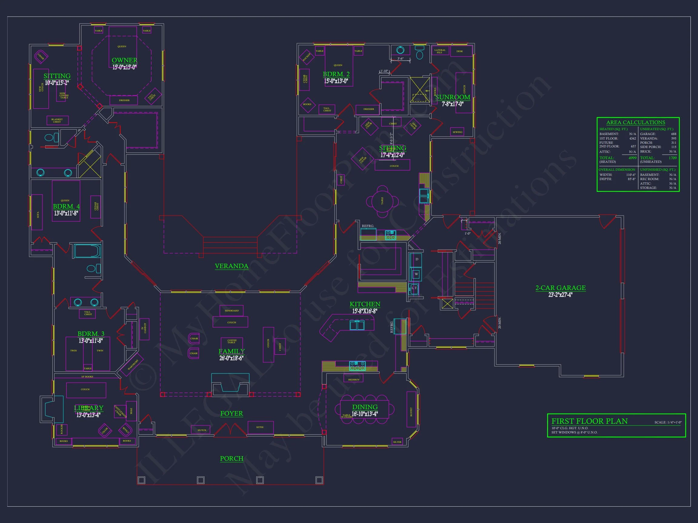 14-1990 HOUSE PLAN - Elegant House Design: Premium Floor Plan with CAD Blueprint 5 Elegant house Design: Premium Floor Plan with CAD Blueprint
