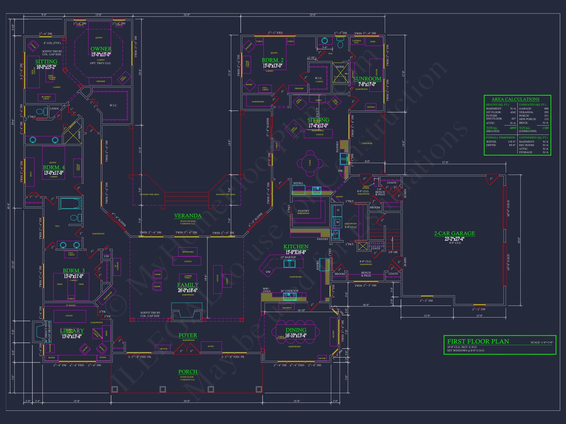 14-1990 HOUSE PLAN - Elegant House Design: Premium Floor Plan with CAD Blueprint 4 Elegant house Design: Premium Floor Plan with CAD Blueprint