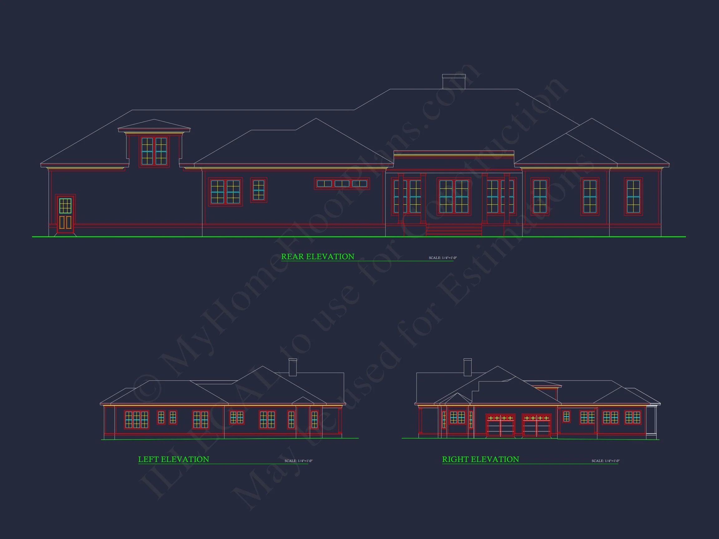 14-1990 HOUSE PLAN - Elegant House Design: Premium Floor Plan with CAD Blueprint 3 Elegant house Design: Premium Floor Plan with CAD Blueprint