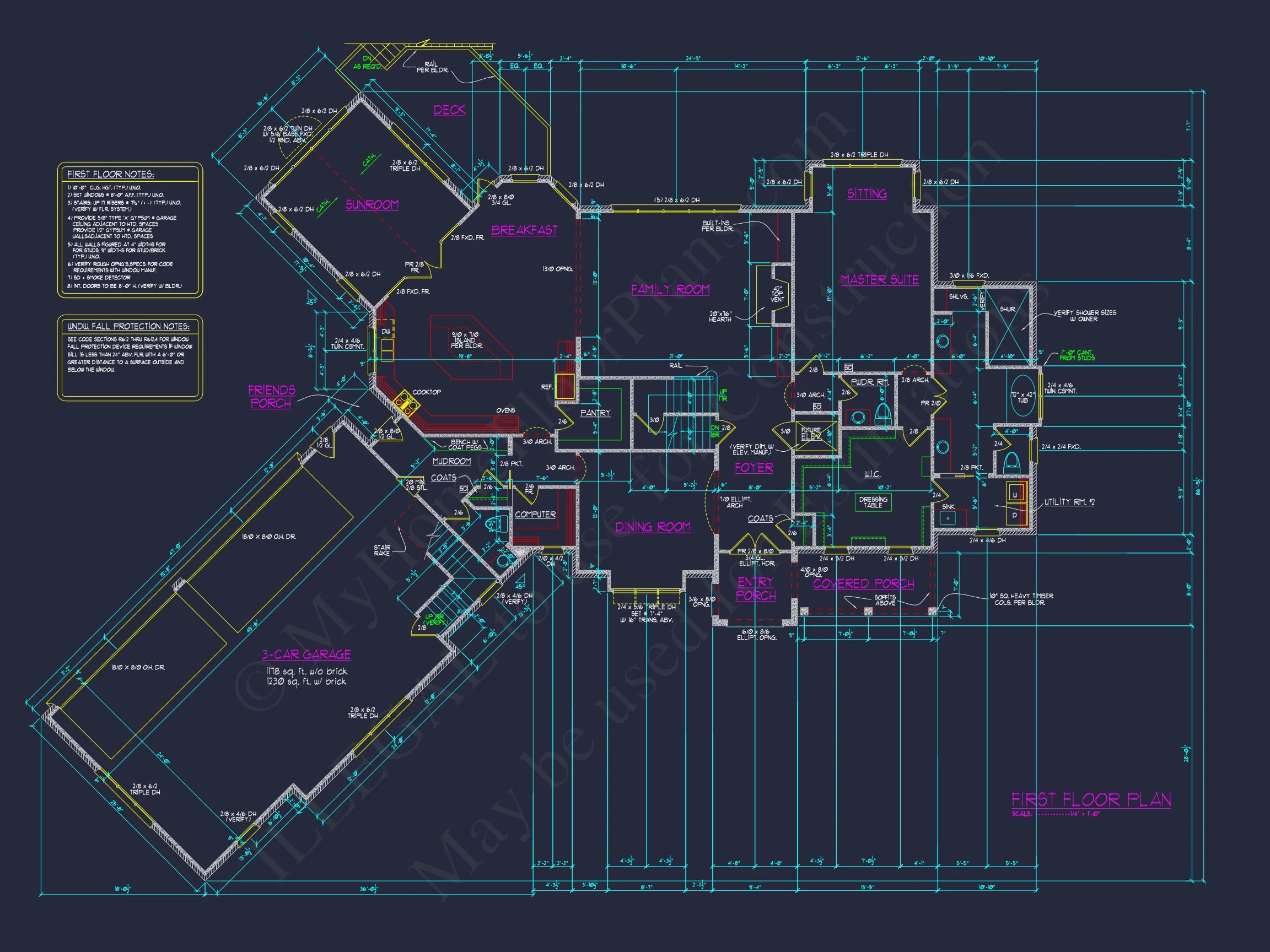 14-1935 HOUSE PLAN - Elegant House Plan with 2-Story CAD Designs & Blueprint 8 Elegant house Plan with 2-Story CAD Designs & Blueprint