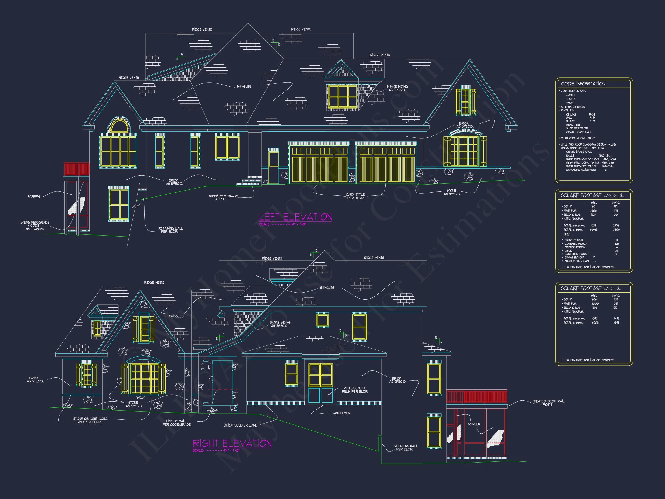 14-1935 HOUSE PLAN - Elegant House Plan with 2-Story CAD Designs & Blueprint 3 Elegant house Plan with 2-Story CAD Designs & Blueprint