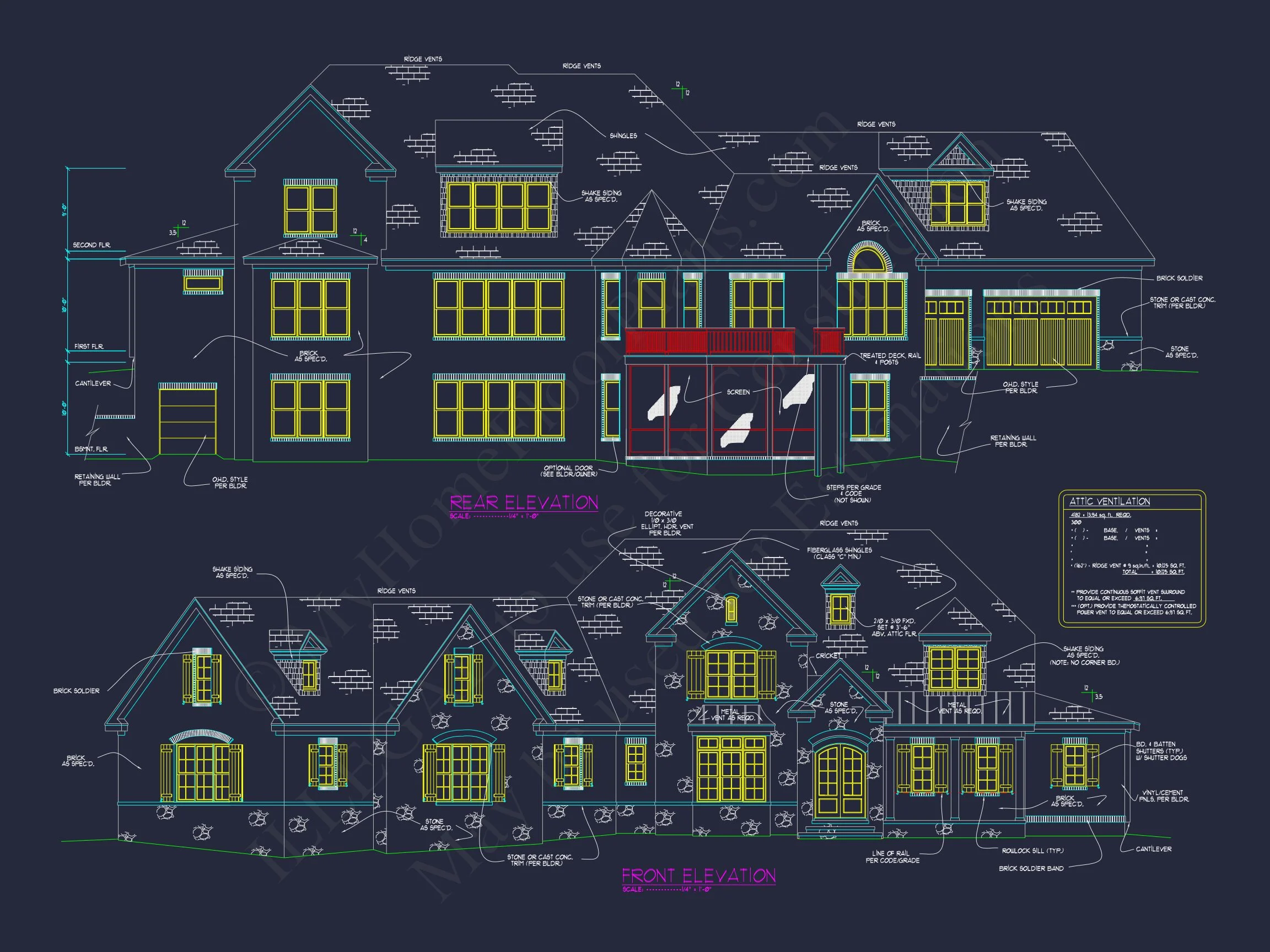14-1935 HOUSE PLAN - Elegant House Plan with 2-Story CAD Designs & Blueprint 2 Elegant house Plan with 2-Story CAD Designs & Blueprint