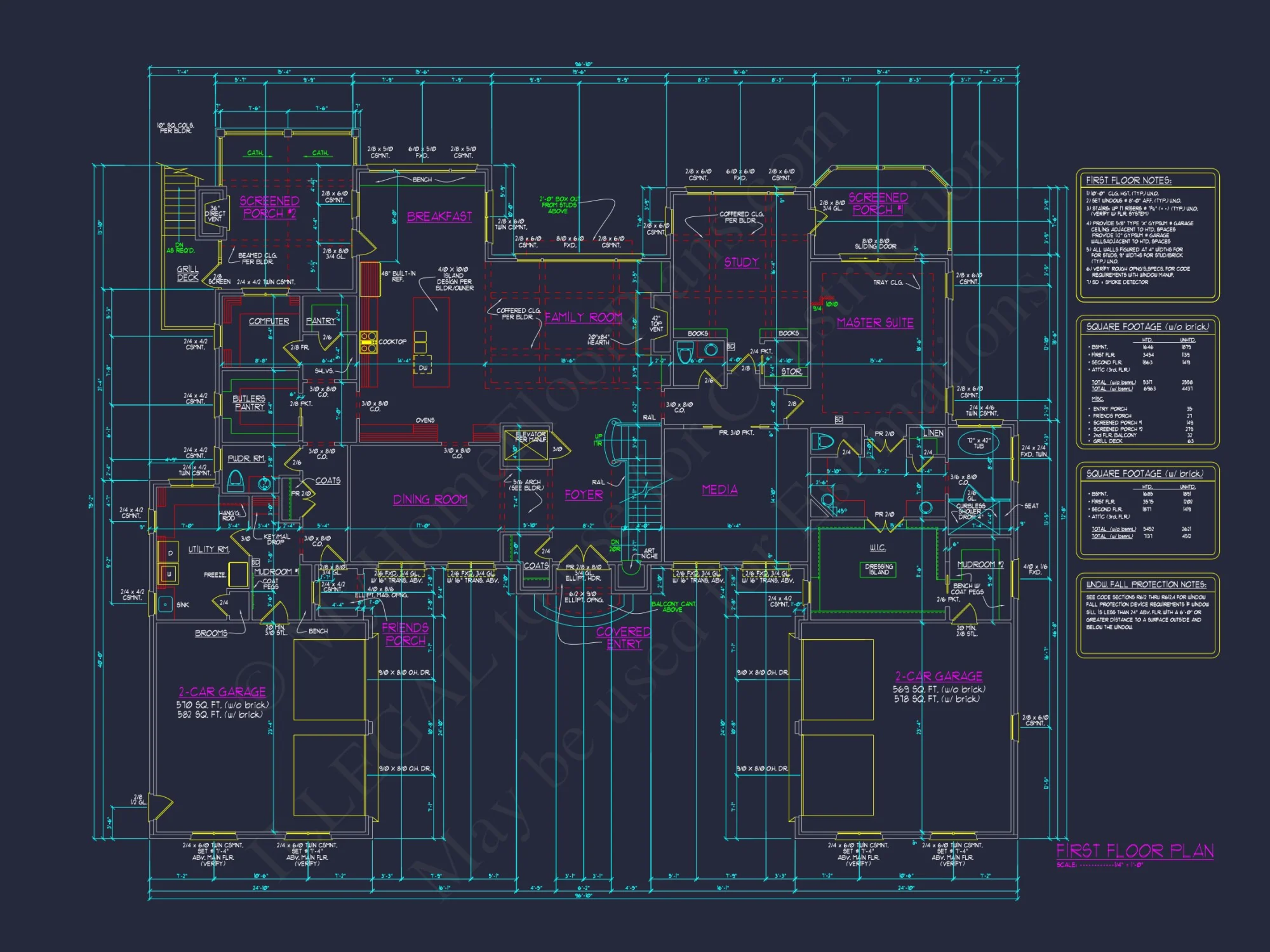 Luxe house Floor Plan with Architectural Designs and CAD Blueprint