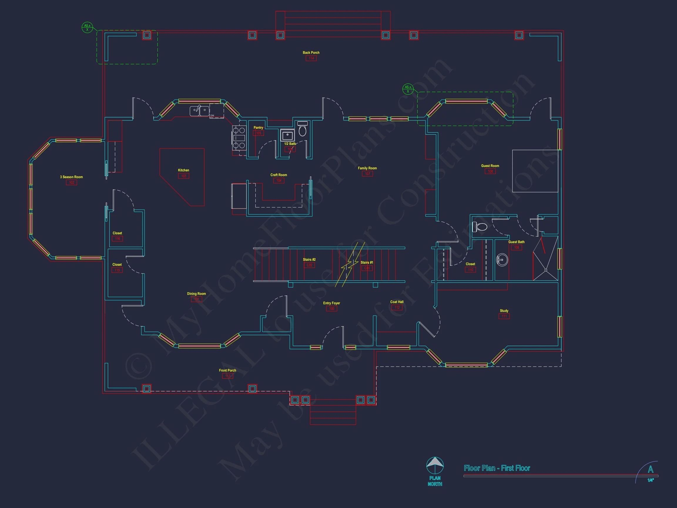 14-1489 HOUSE PLAN - Stunning House Plan with 3D Floor Blueprint CAD Designs 7 Stunning house Plan with 3D Floor Blueprint CAD Designs
