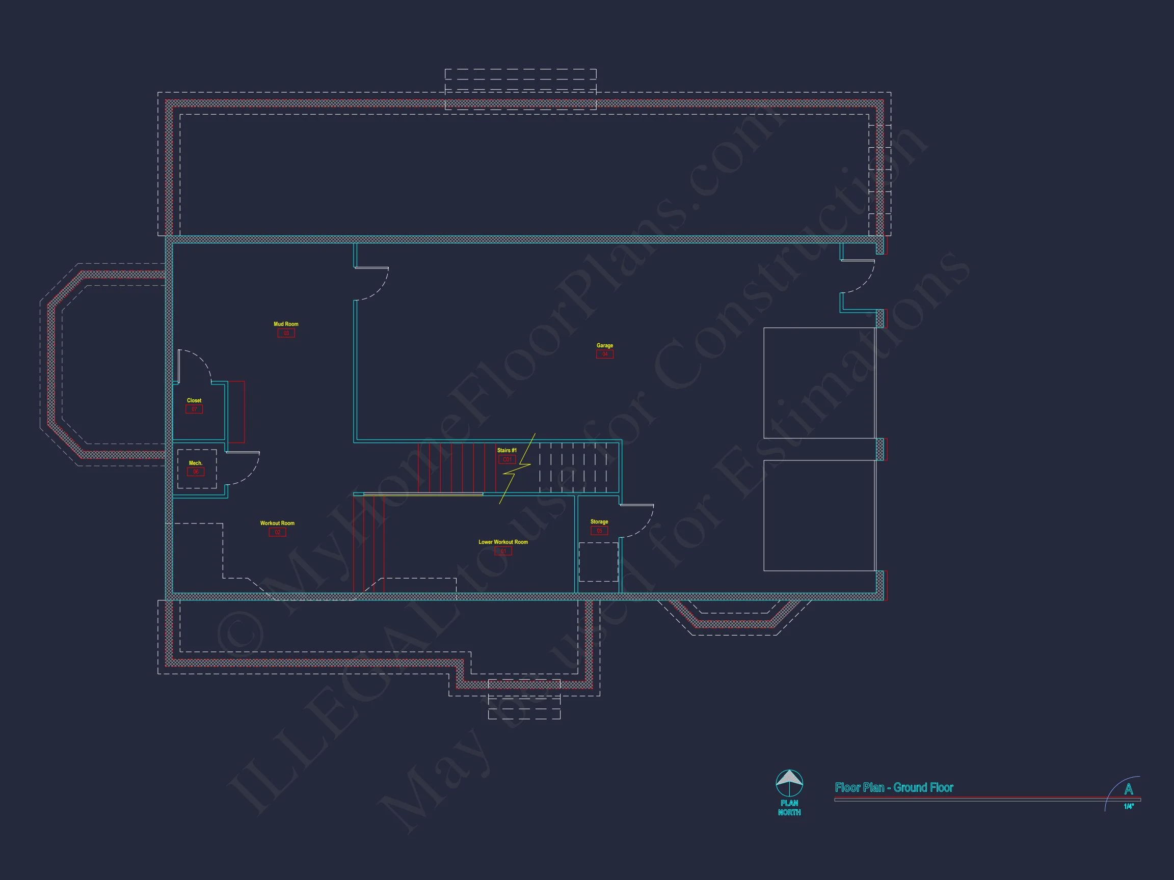 14-1489 HOUSE PLAN - Stunning House Plan with 3D Floor Blueprint CAD Designs 6 Stunning house Plan with 3D Floor Blueprint CAD Designs