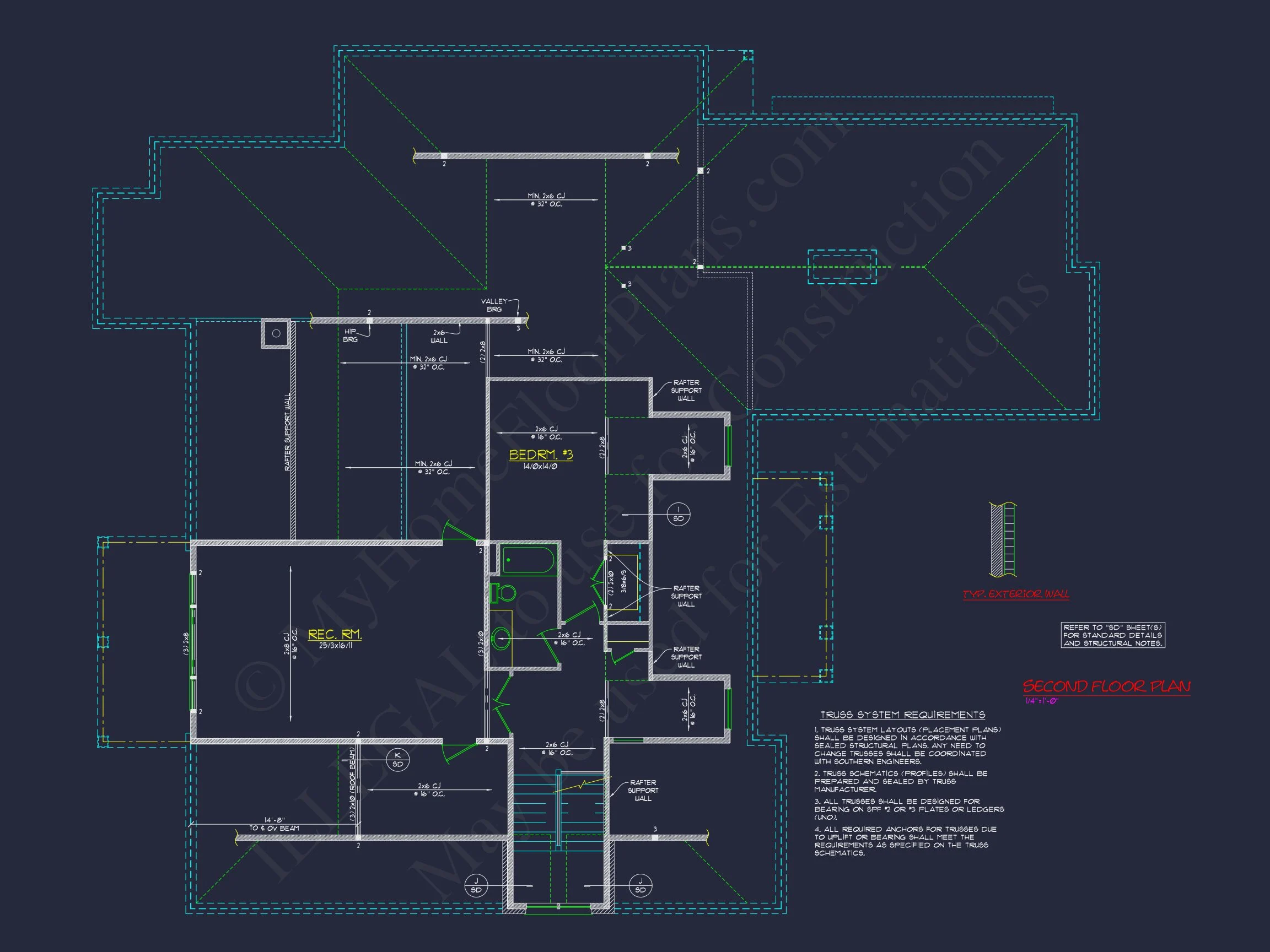14-1317 POOL HOUSE - Modern Pool House Plan with Garage and Open Floor Layout 18 Modern Pool House Plan with Garage and Open Floor Layout