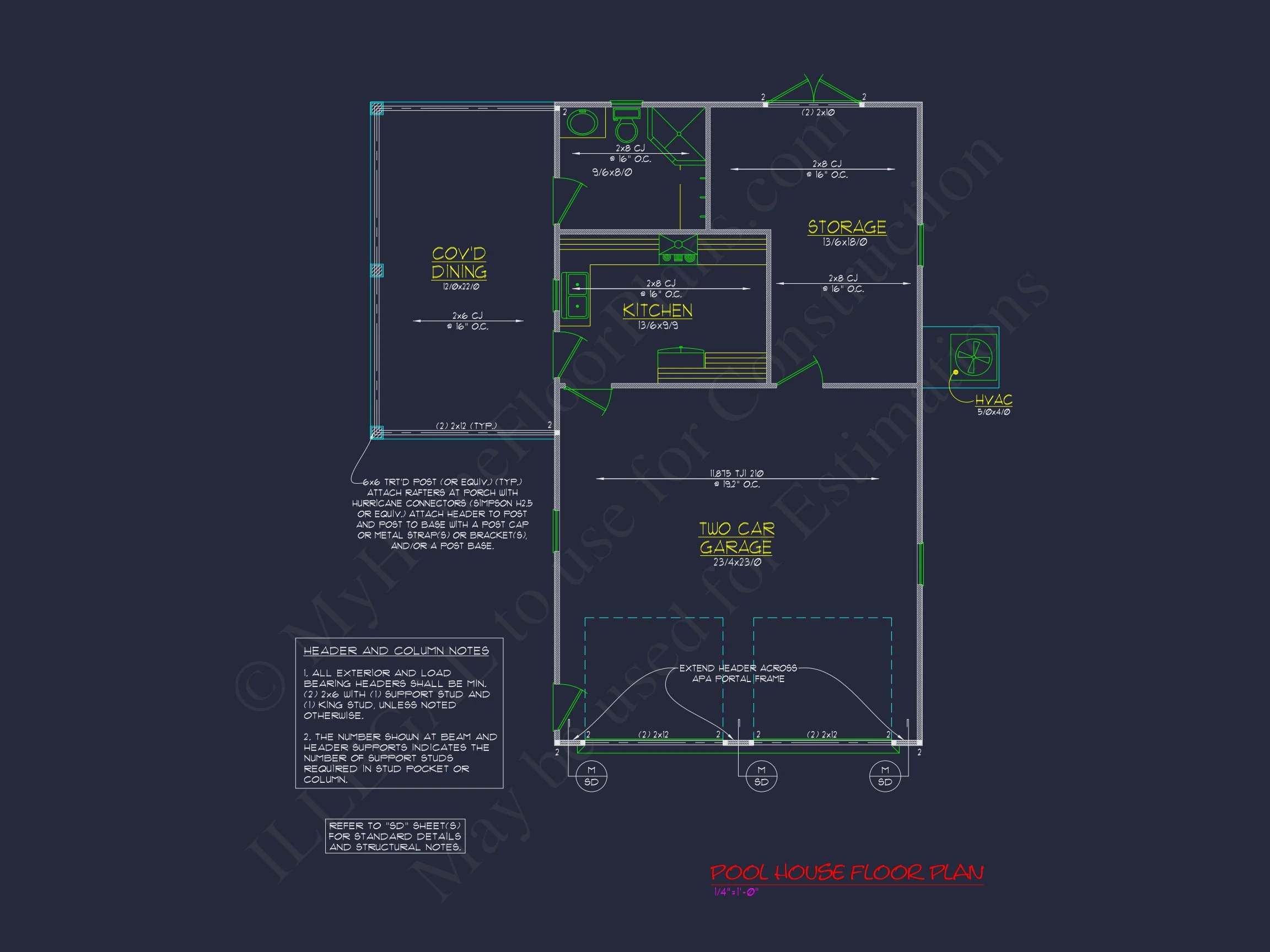 14-1317 POOL HOUSE - Modern Pool House Plan with Garage and Open Floor Layout 12 Modern Pool House Plan with Garage and Open Floor Layout