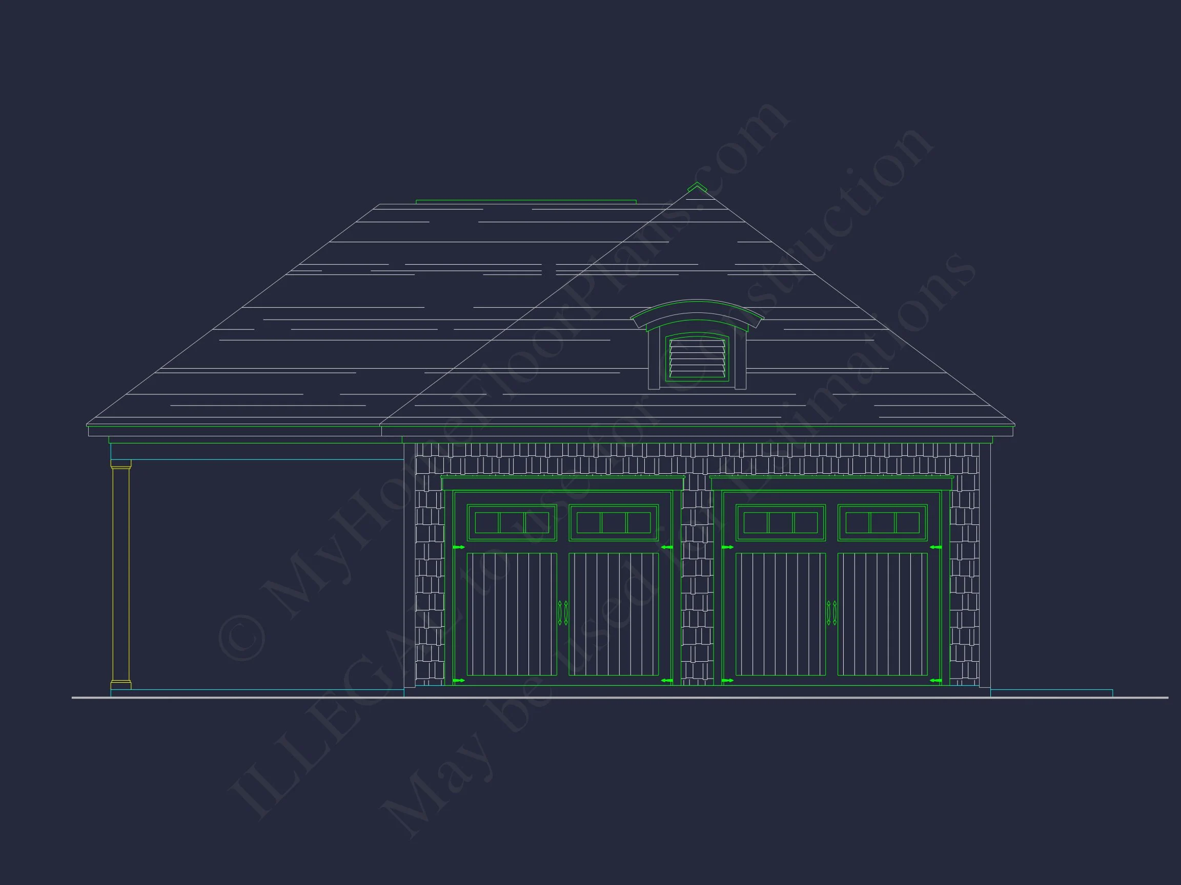 14-1317 POOL HOUSE - Modern Pool House Plan with Garage and Open Floor Layout 6 Modern Pool House Plan with Garage and Open Floor Layout