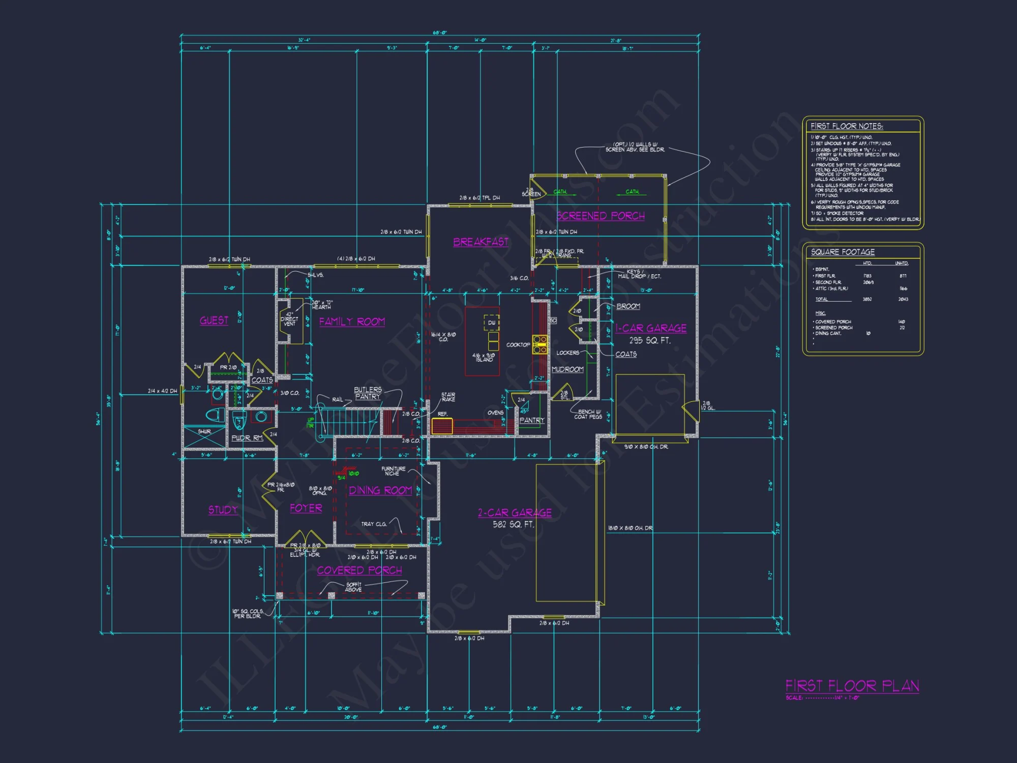 Versatile 2.5 Story house Floor Plan with CAD Designs