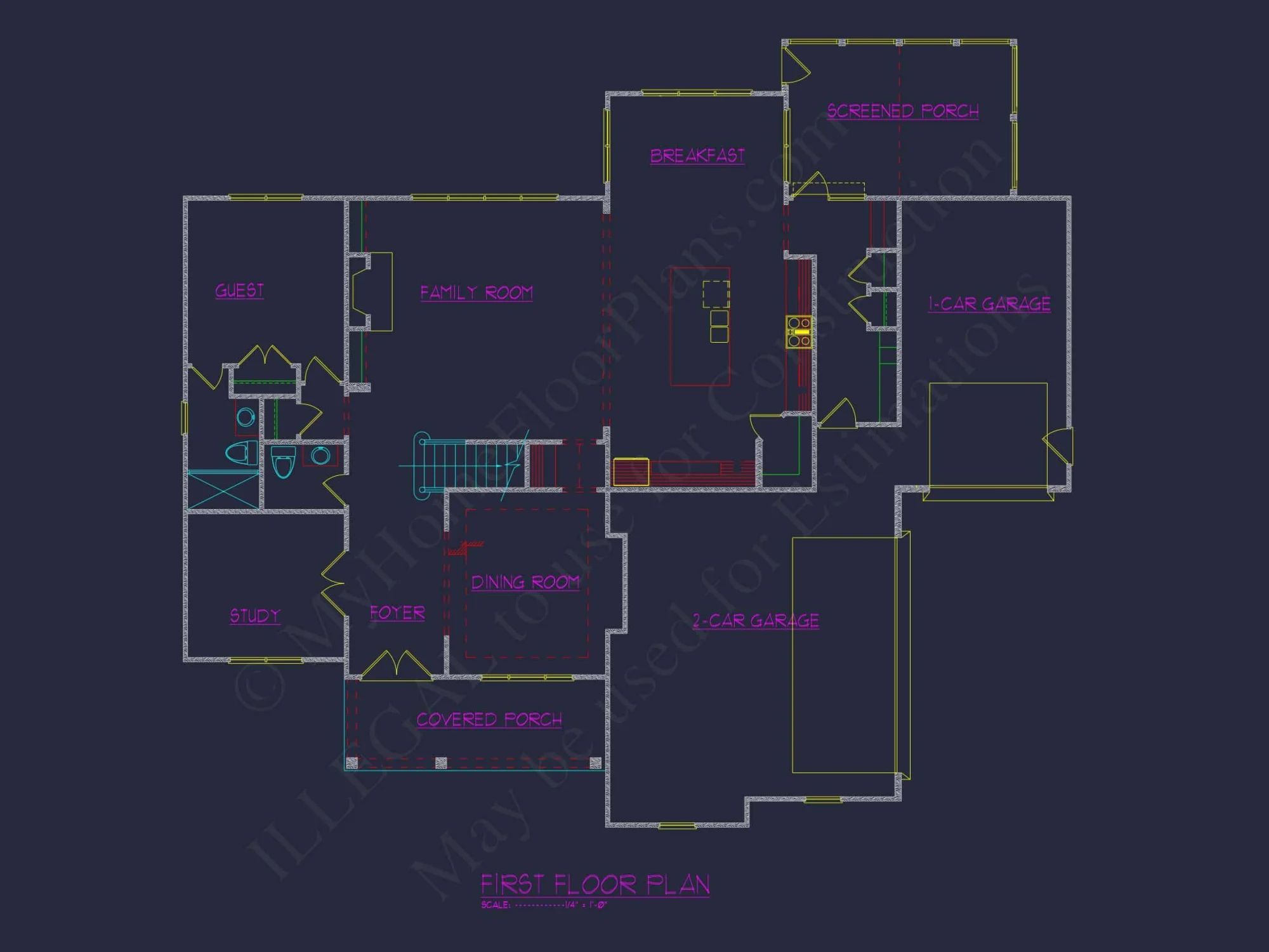 Versatile 2.5 Story house Floor Plan with CAD Designs