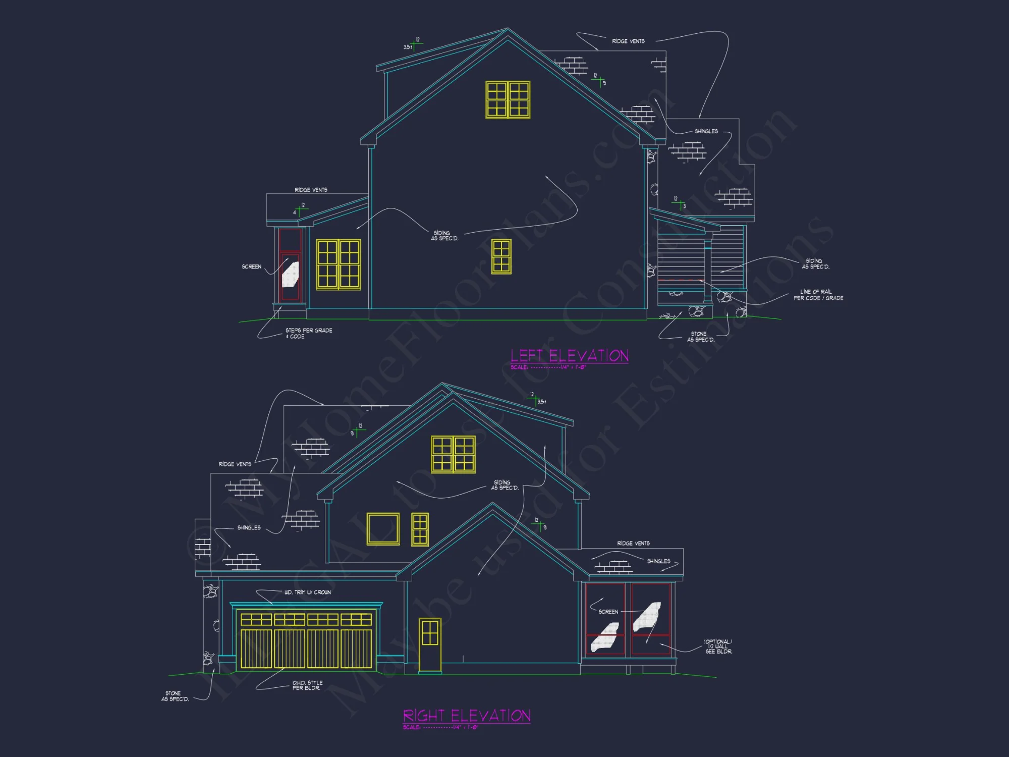 Versatile 2.5 Story house Floor Plan with CAD Designs