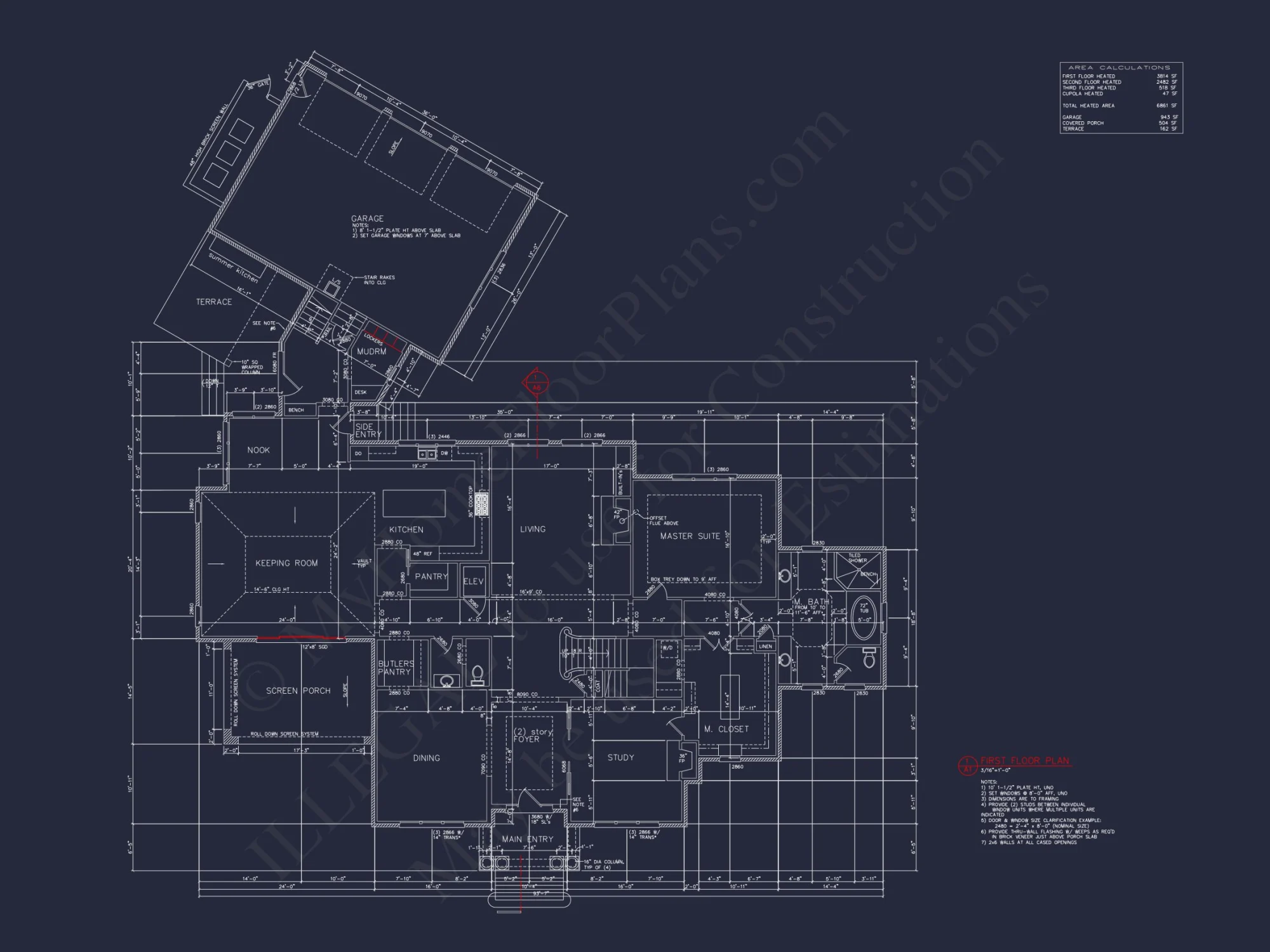 Luxury house Plan with CAD Designs, 3 Floors & 5 Bedrooms