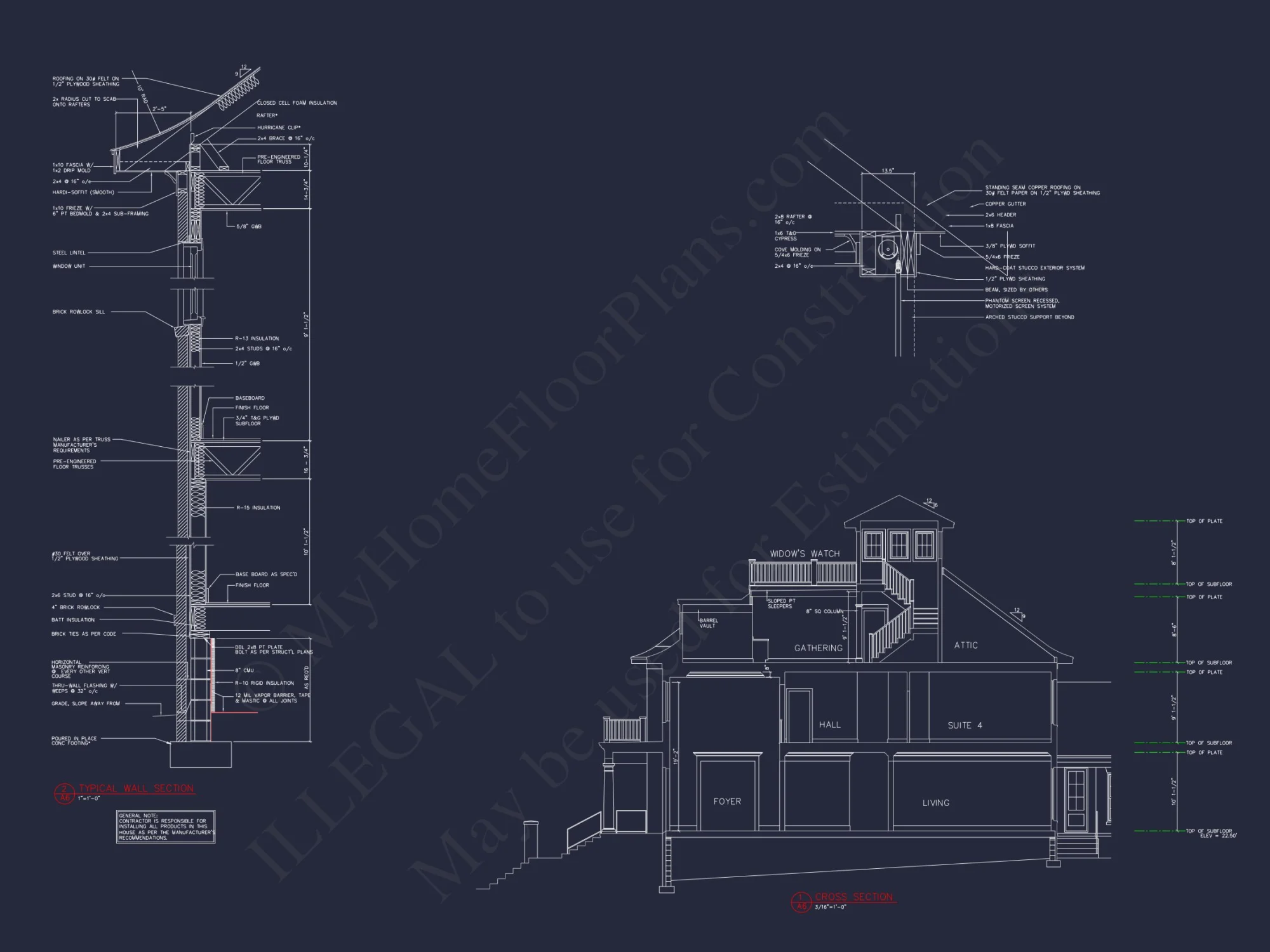 Luxury house Plan with CAD Designs, 3 Floors & 5 Bedrooms