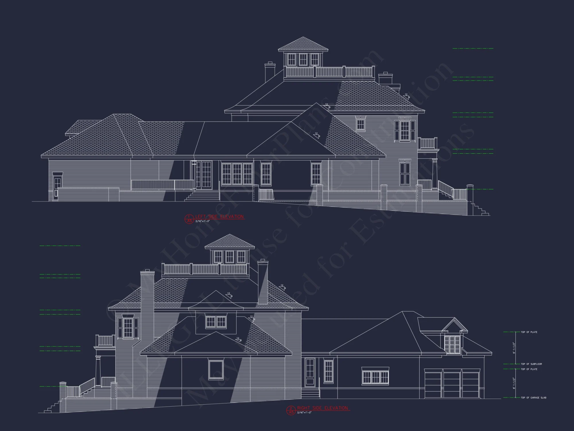 Luxury house Plan with CAD Designs, 3 Floors & 5 Bedrooms