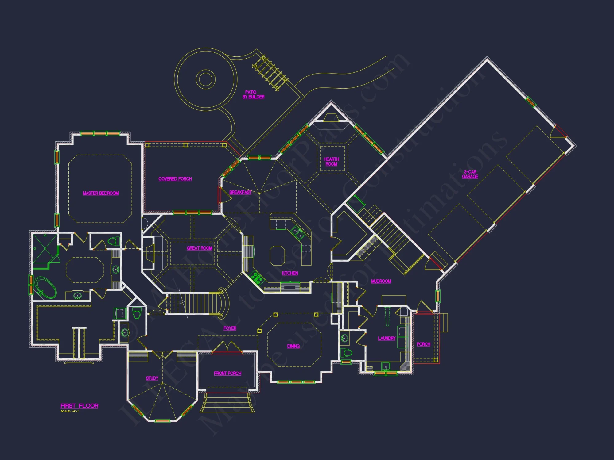 Luxury house Plan with Detailed Floor Plan, CAD, and Blueprint Designs