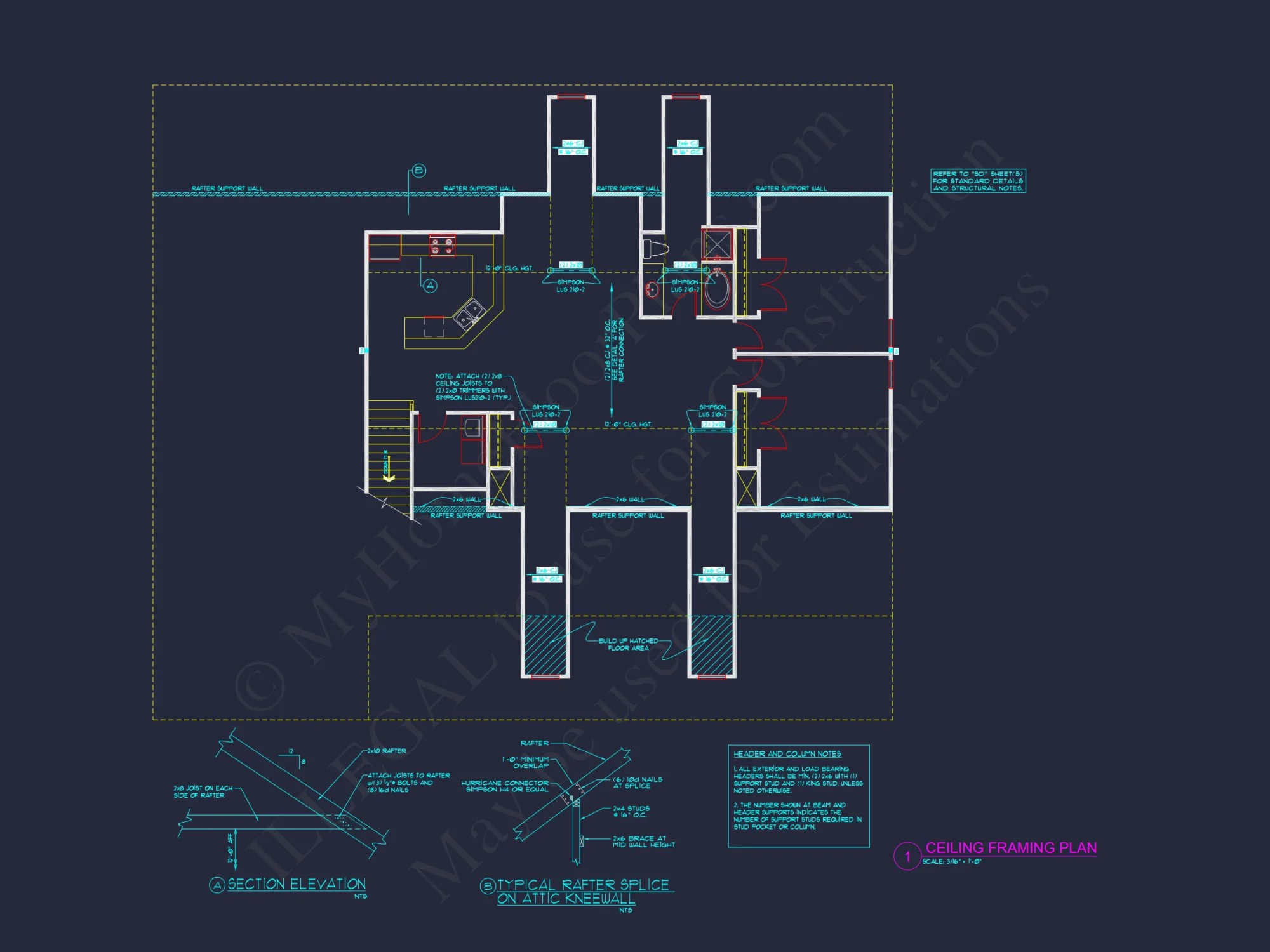 Efficient Garage house Plan with Living Space, Blueprint & CAD Design