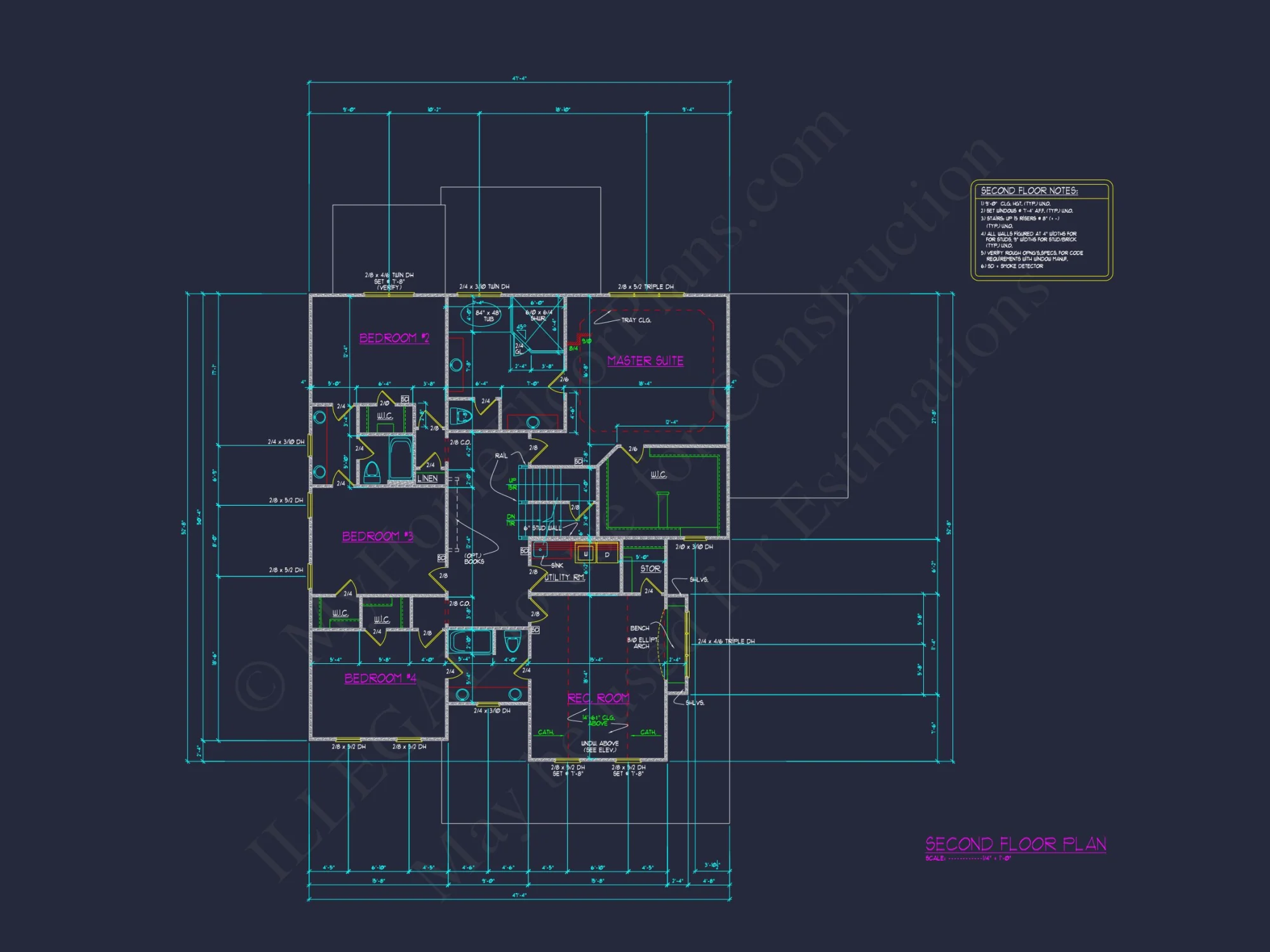 Traditional Craftsman house Plan with 5 Bedrooms and CAD Designs