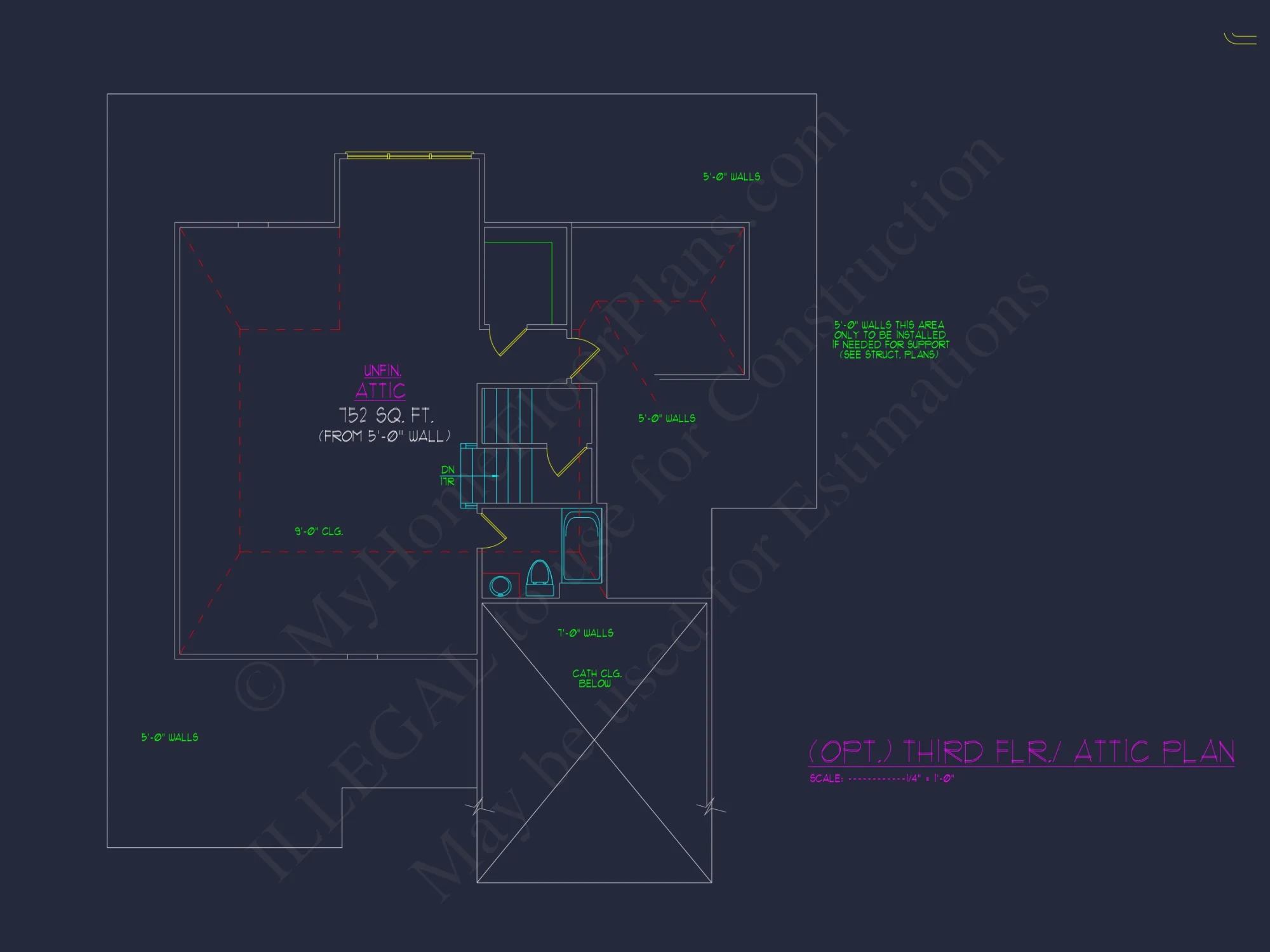 Traditional Craftsman house Plan with 5 Bedrooms and CAD Designs