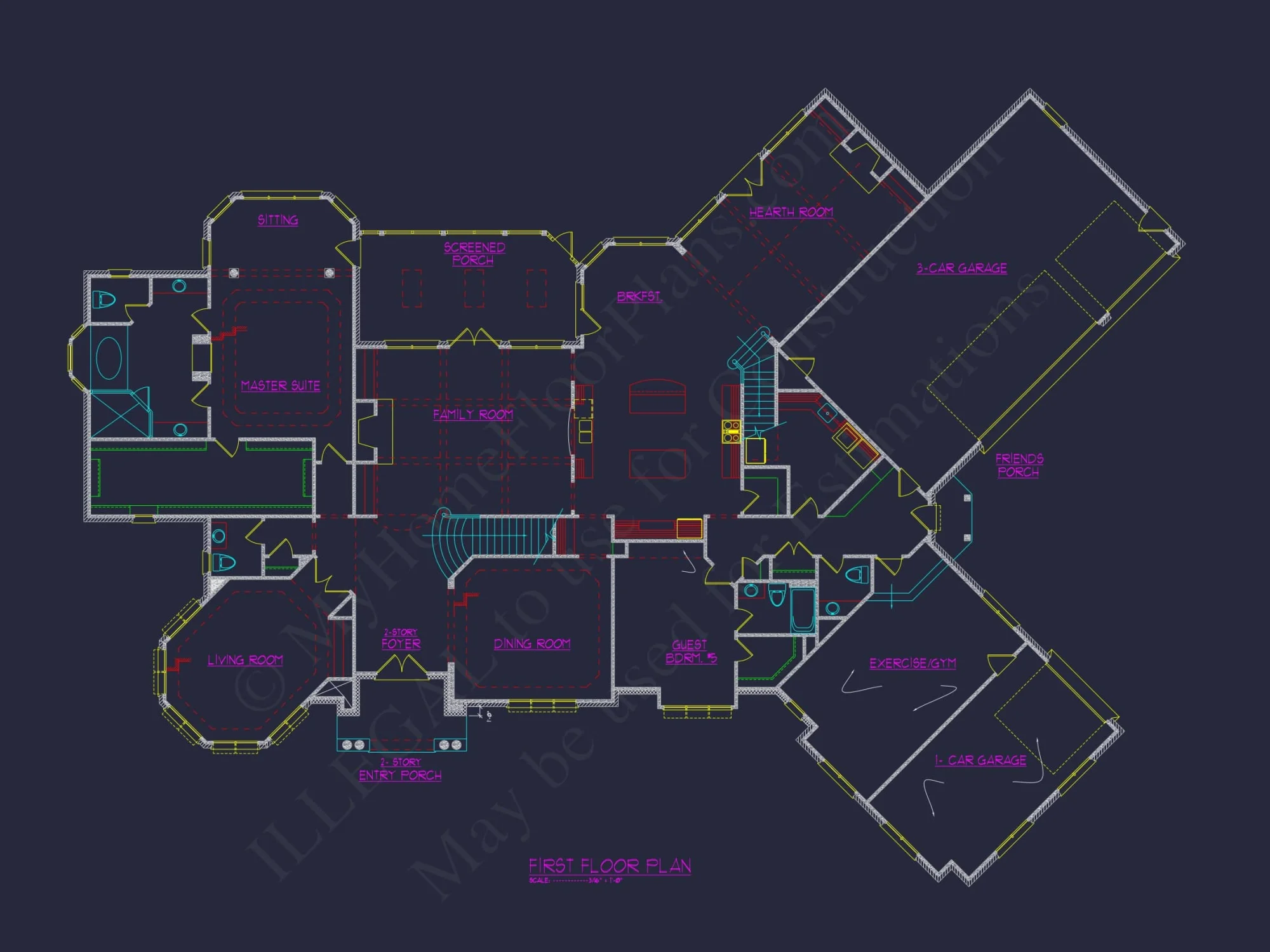 Luxurious house Plan with CAD Designs for Architects & Builders