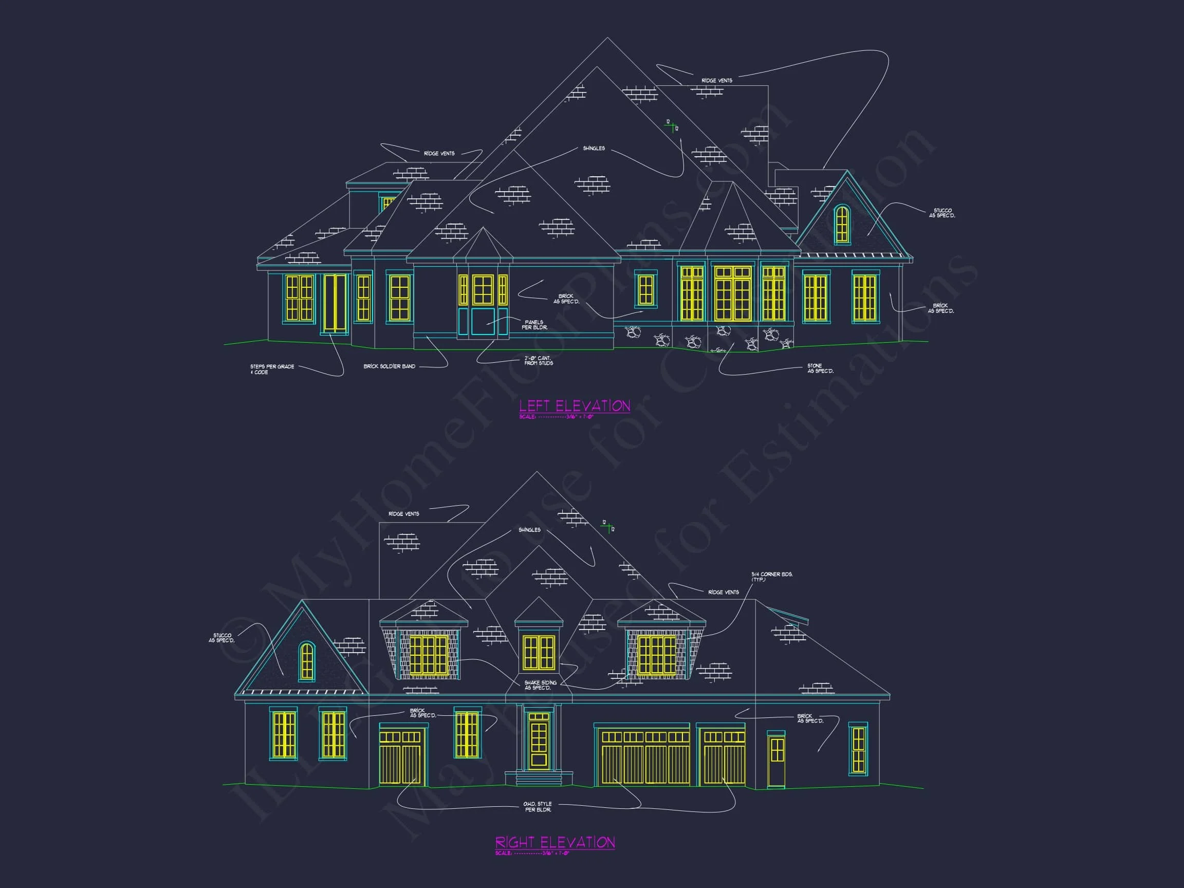 11-1025 HOUSE PLAN - Luxurious House Plan with CAD Designs for Architects & Builders 3 Luxurious house Plan with CAD Designs for Architects & Builders