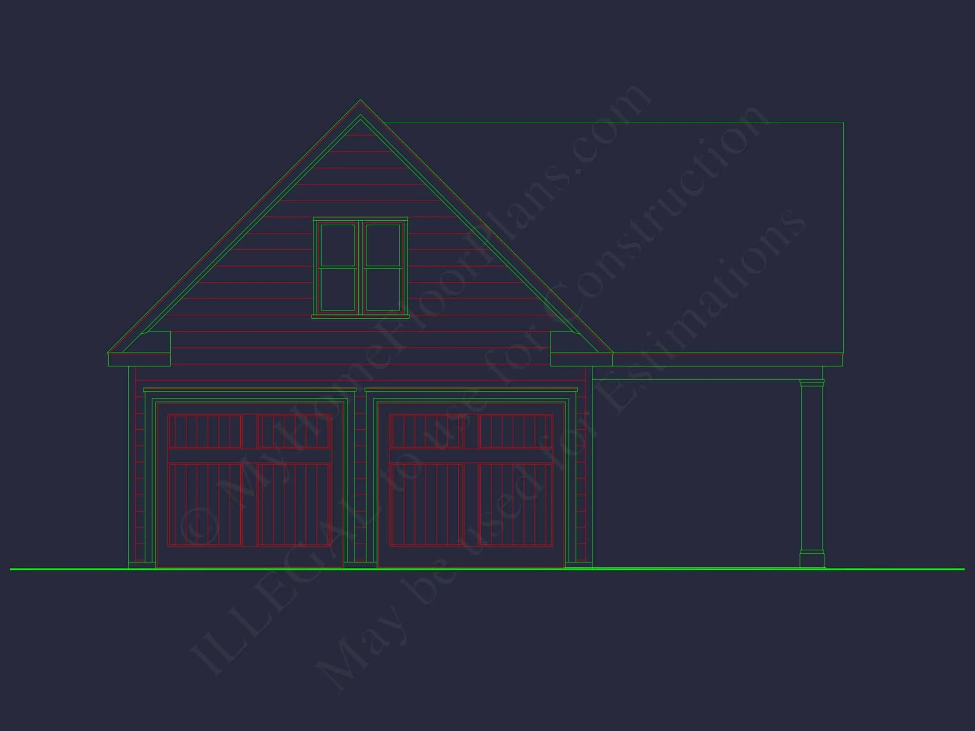 Modern Craftsman house Plan: CAD Blueprint with Floor Designs