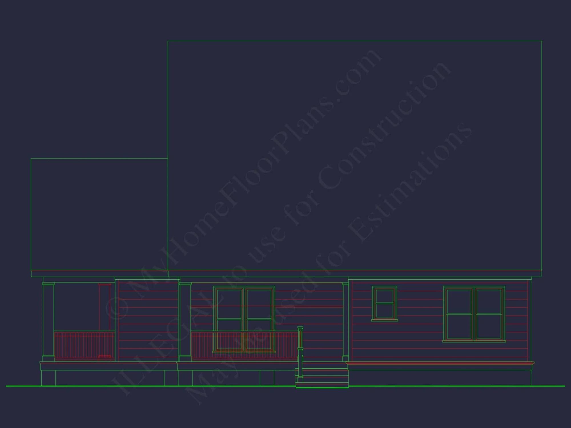 Modern Craftsman house Plan: CAD Blueprint with Floor Designs