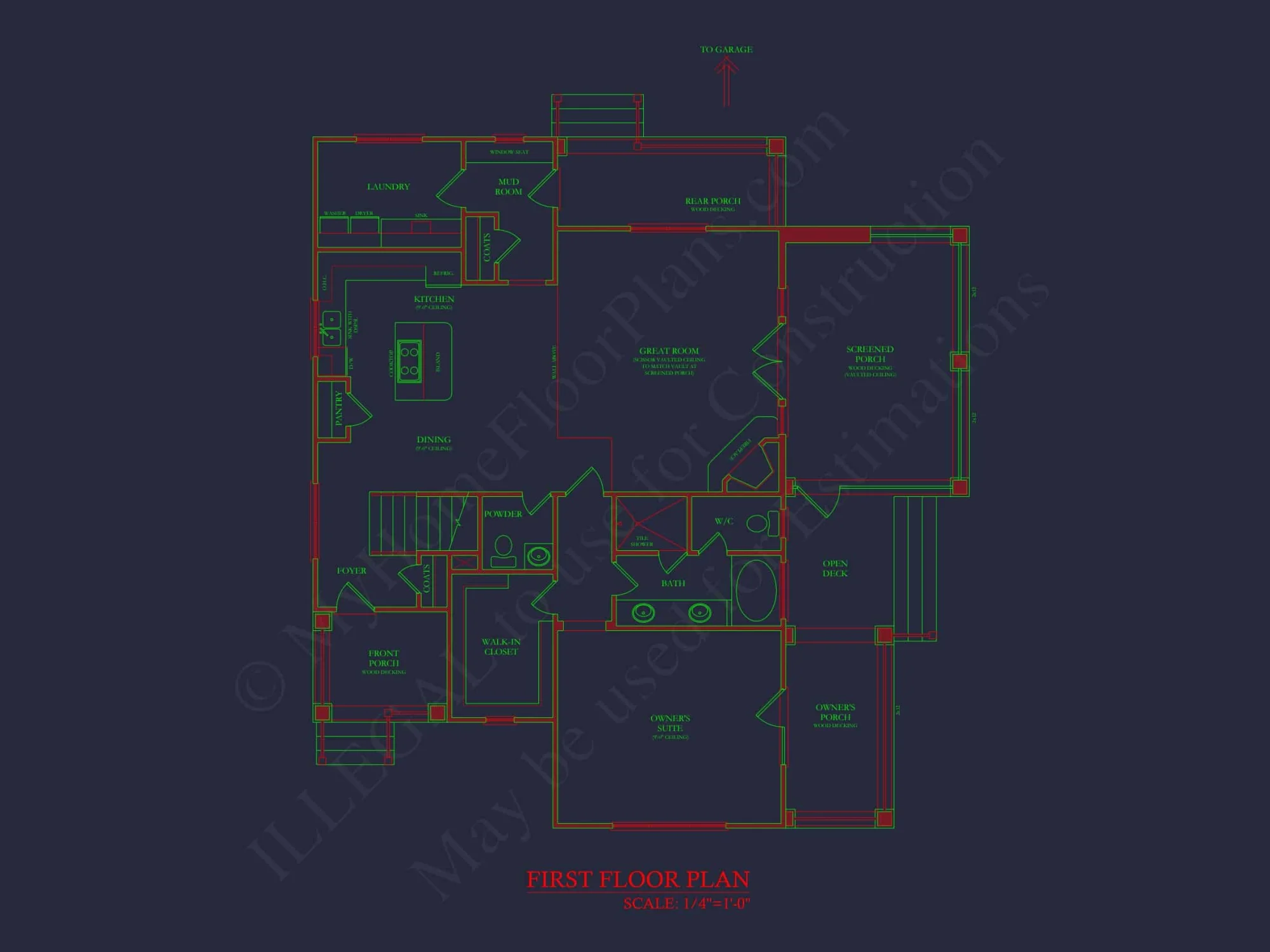 Modern Craftsman house Plan: CAD Blueprint with Floor Designs