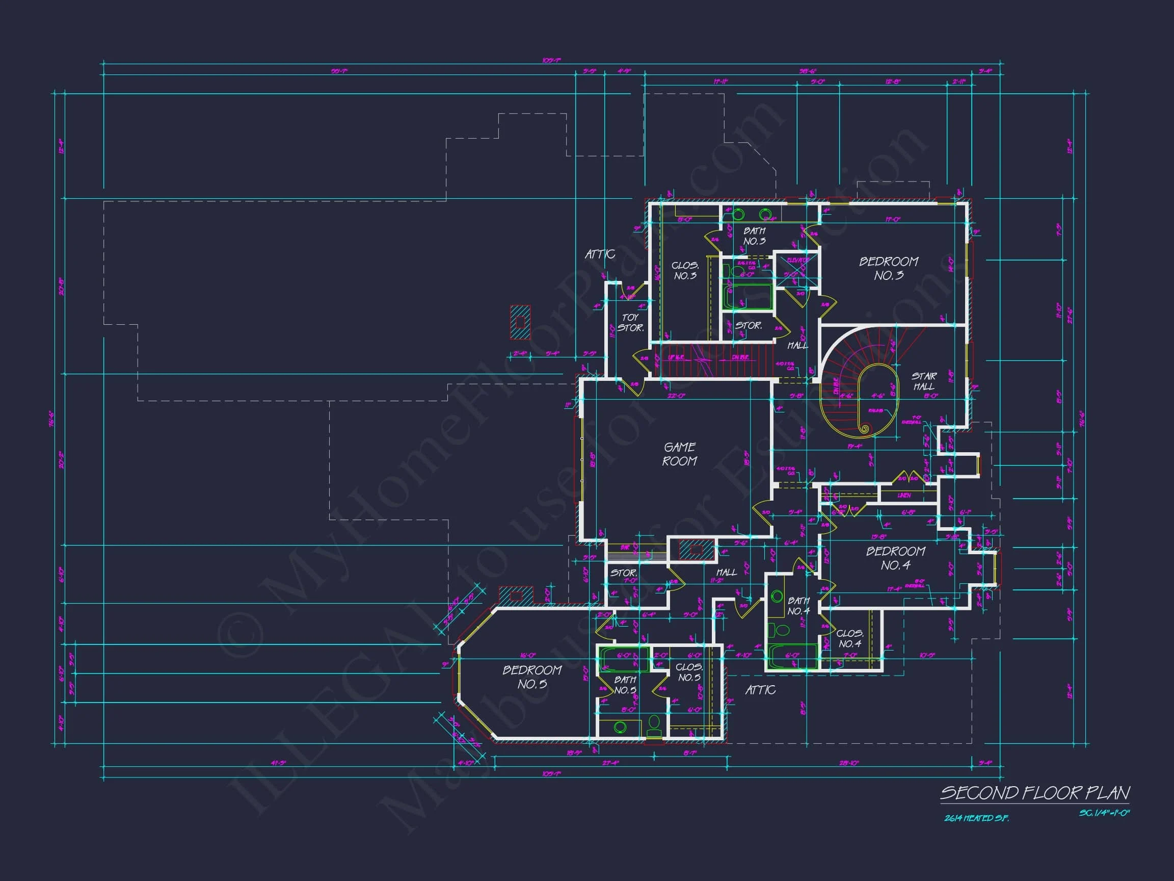 9-1860 HOUSE PLAN - Luxury House Plan with CAD Designs | 2-Story 5-Bed Blueprint 7 Luxury house Plan with CAD Designs