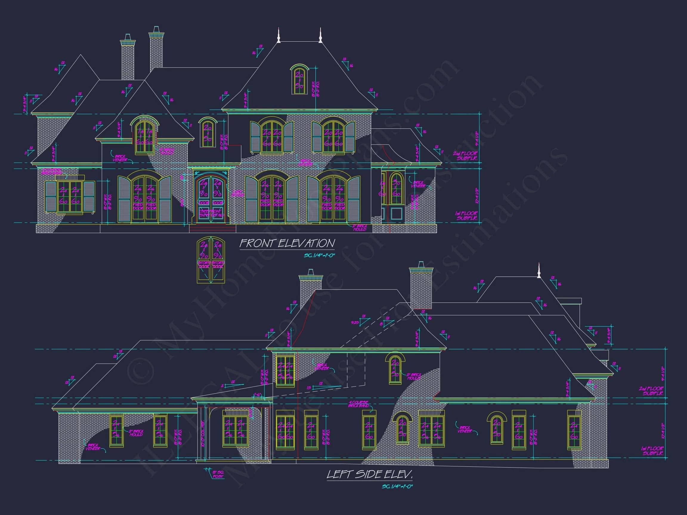 9-1860 HOUSE PLAN - Luxury House Plan with CAD Designs | 2-Story 5-Bed Blueprint 2 2-Story 5-Bed Blueprint