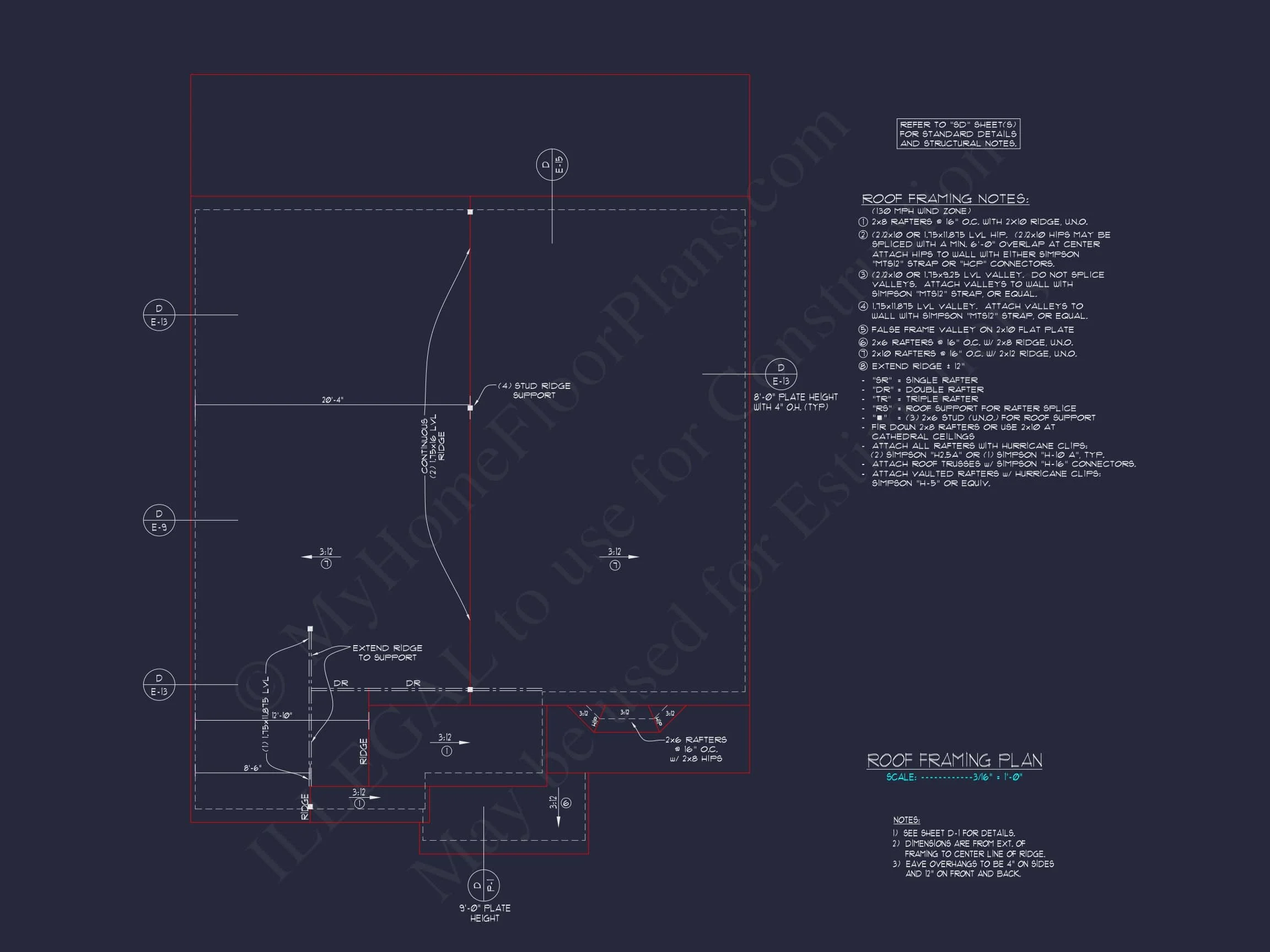 9-1056 HOUSE PLAN - 7-Bed, 5-Bath, 5,693 SF Coastal Beach House Plan 45 Coastal house Floor Plan with 7+ Bedrooms and CAD Designs