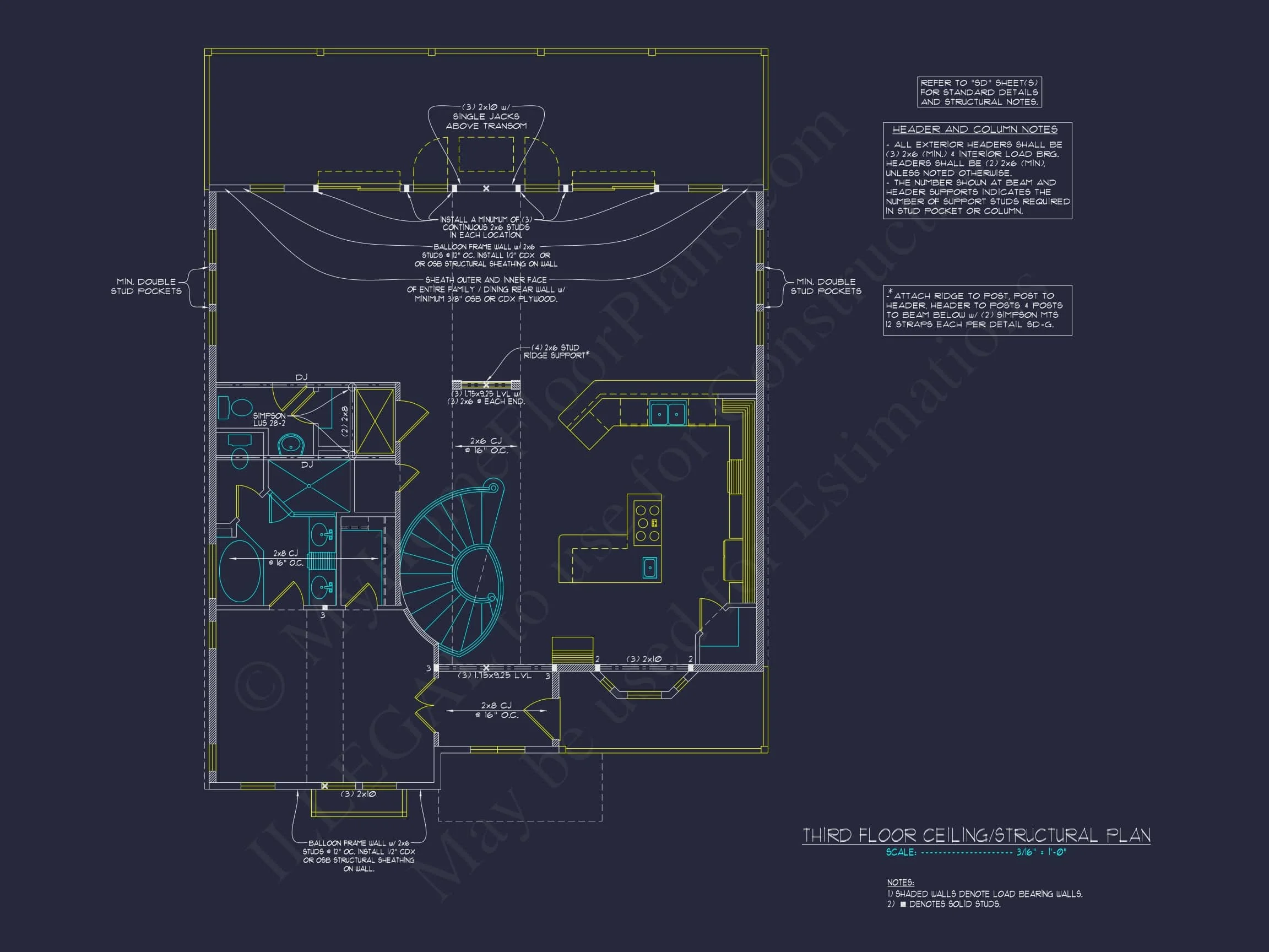 9-1056 HOUSE PLAN - 7-Bed, 5-Bath, 5,693 SF Coastal Beach House Plan 44 Coastal house Floor Plan with 7+ Bedrooms and CAD Designs