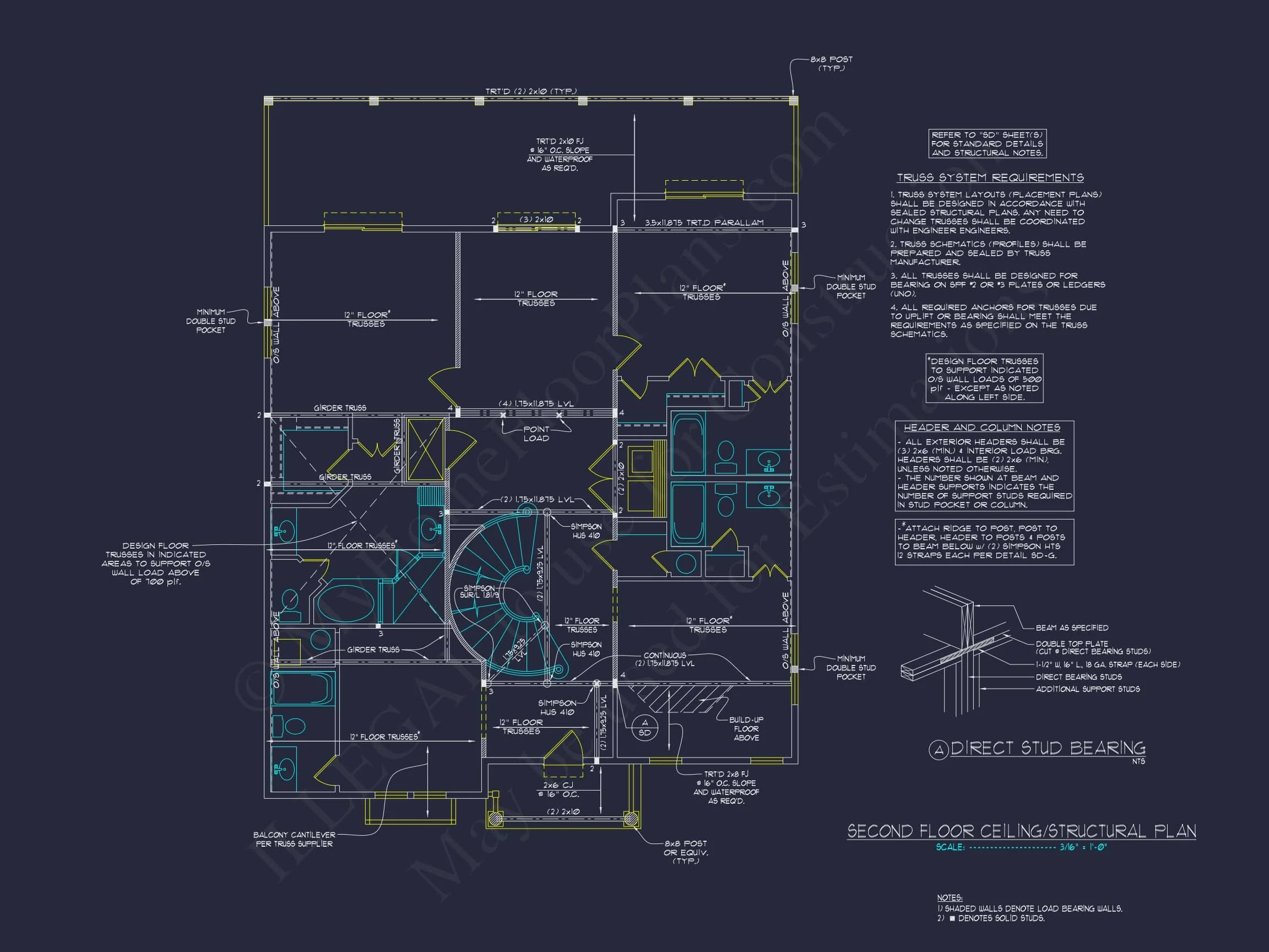 9-1056 HOUSE PLAN - 7-Bed, 5-Bath, 5,693 SF Coastal Beach House Plan 43 Coastal house Floor Plan with 7+ Bedrooms and CAD Designs