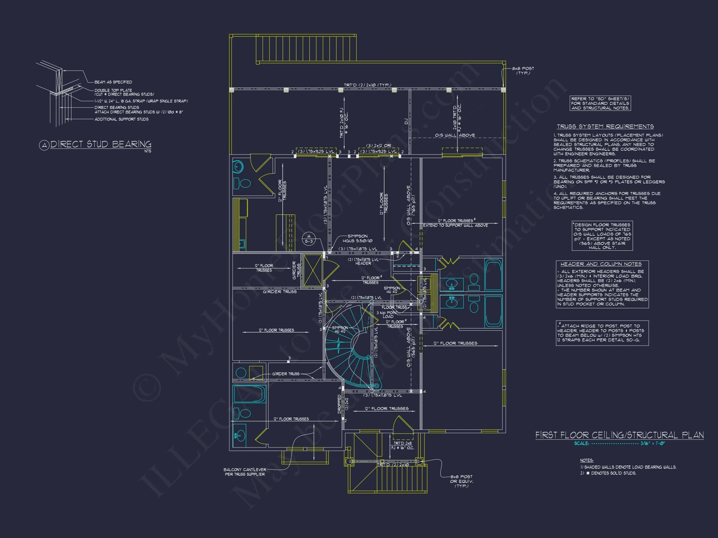 9-1056 HOUSE PLAN - 7-Bed, 5-Bath, 5,693 SF Coastal Beach House Plan 42 Coastal house Floor Plan with 7+ Bedrooms and CAD Designs