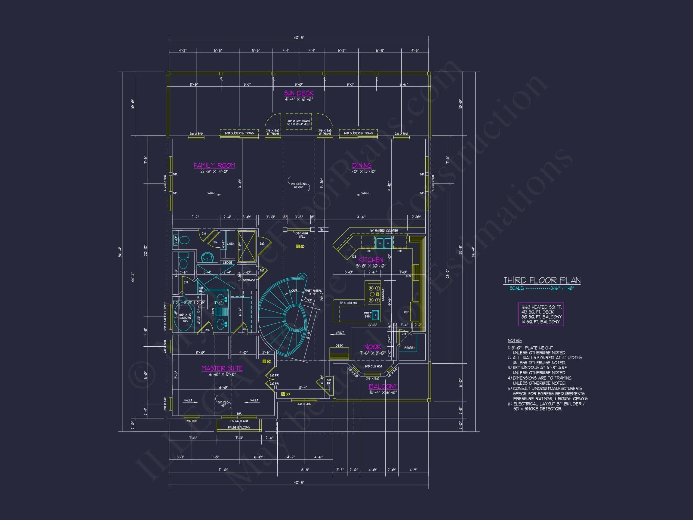9-1056 HOUSE PLAN - 7-Bed, 5-Bath, 5,693 SF Coastal Beach House Plan 39 Coastal house Floor Plan with 7+ Bedrooms and CAD Designs