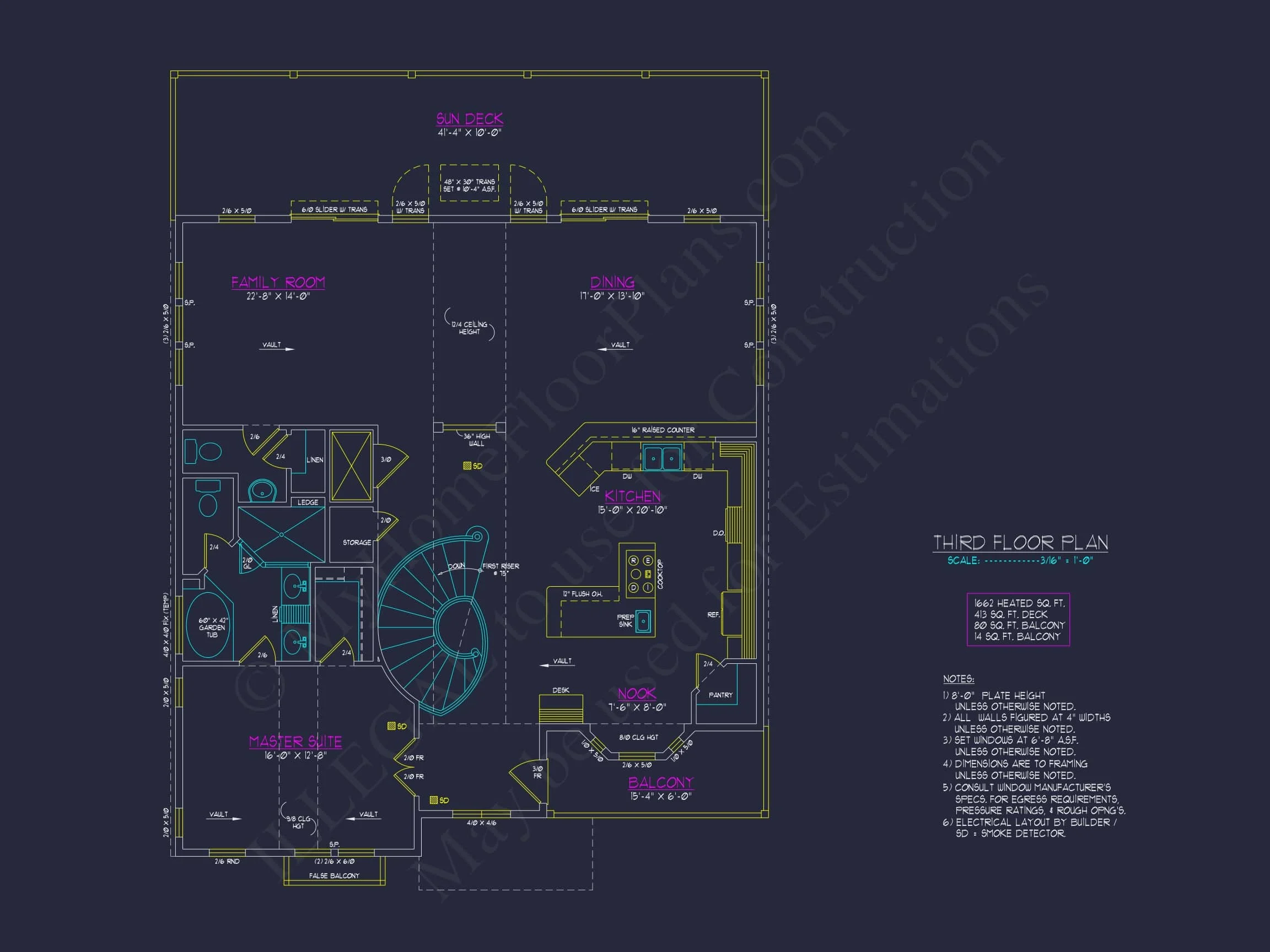 9-1056 HOUSE PLAN - 7-Bed, 5-Bath, 5,693 SF Coastal Beach House Plan 38 Coastal house Floor Plan with 7+ Bedrooms and CAD Designs