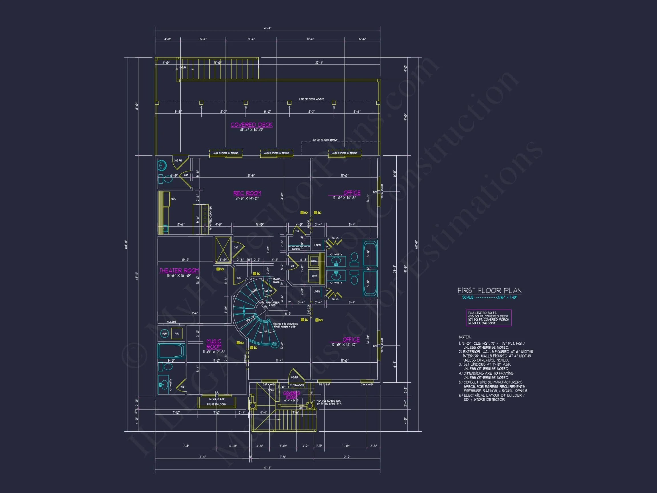9-1056 HOUSE PLAN - 7-Bed, 5-Bath, 5,693 SF Coastal Beach House Plan 35 Coastal house Floor Plan with 7+ Bedrooms and CAD Designs