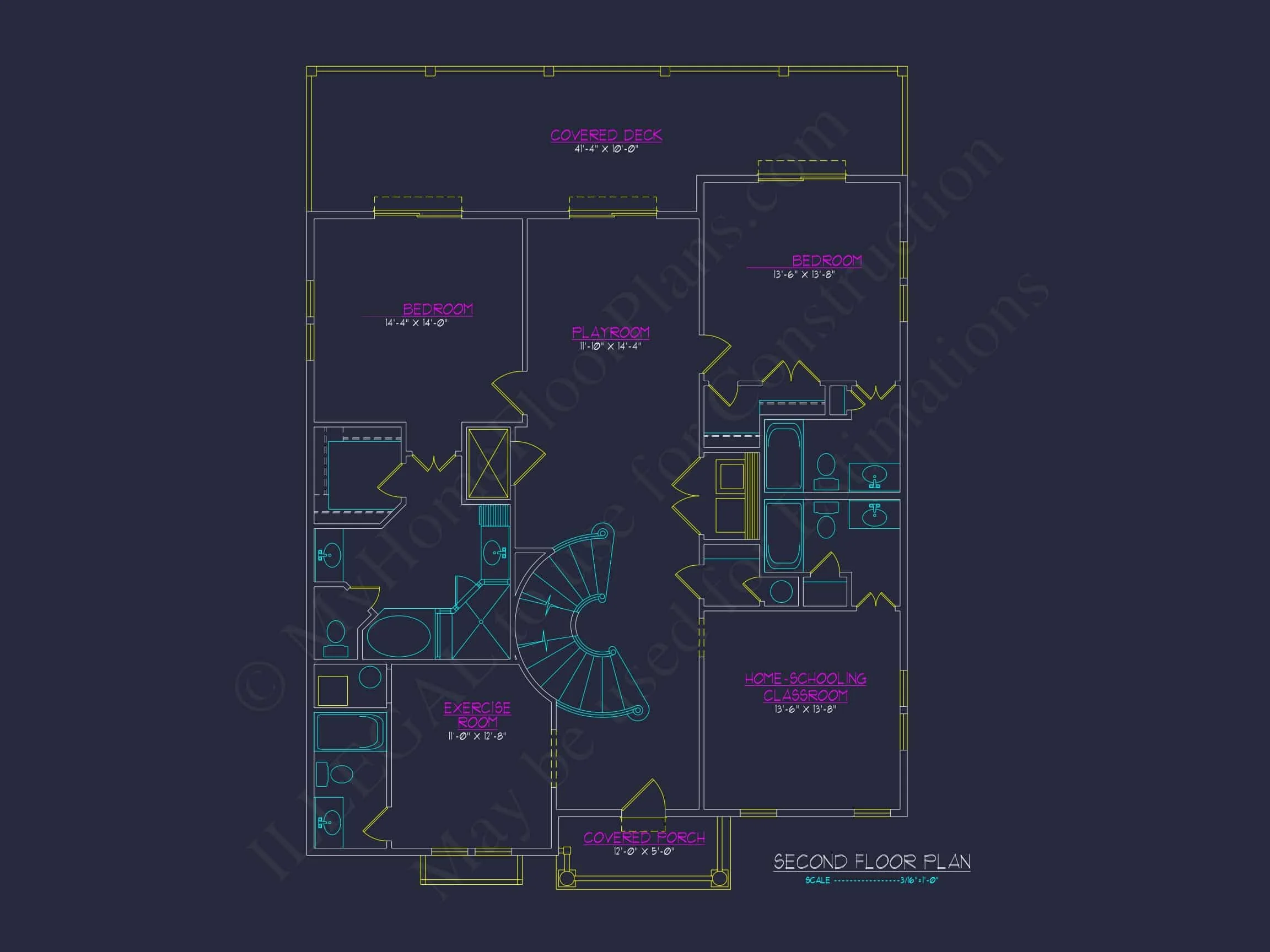 9-1056 HOUSE PLAN - 7-Bed, 5-Bath, 5,693 SF Coastal Beach House Plan 36 Coastal house Floor Plan with 7+ Bedrooms and CAD Designs