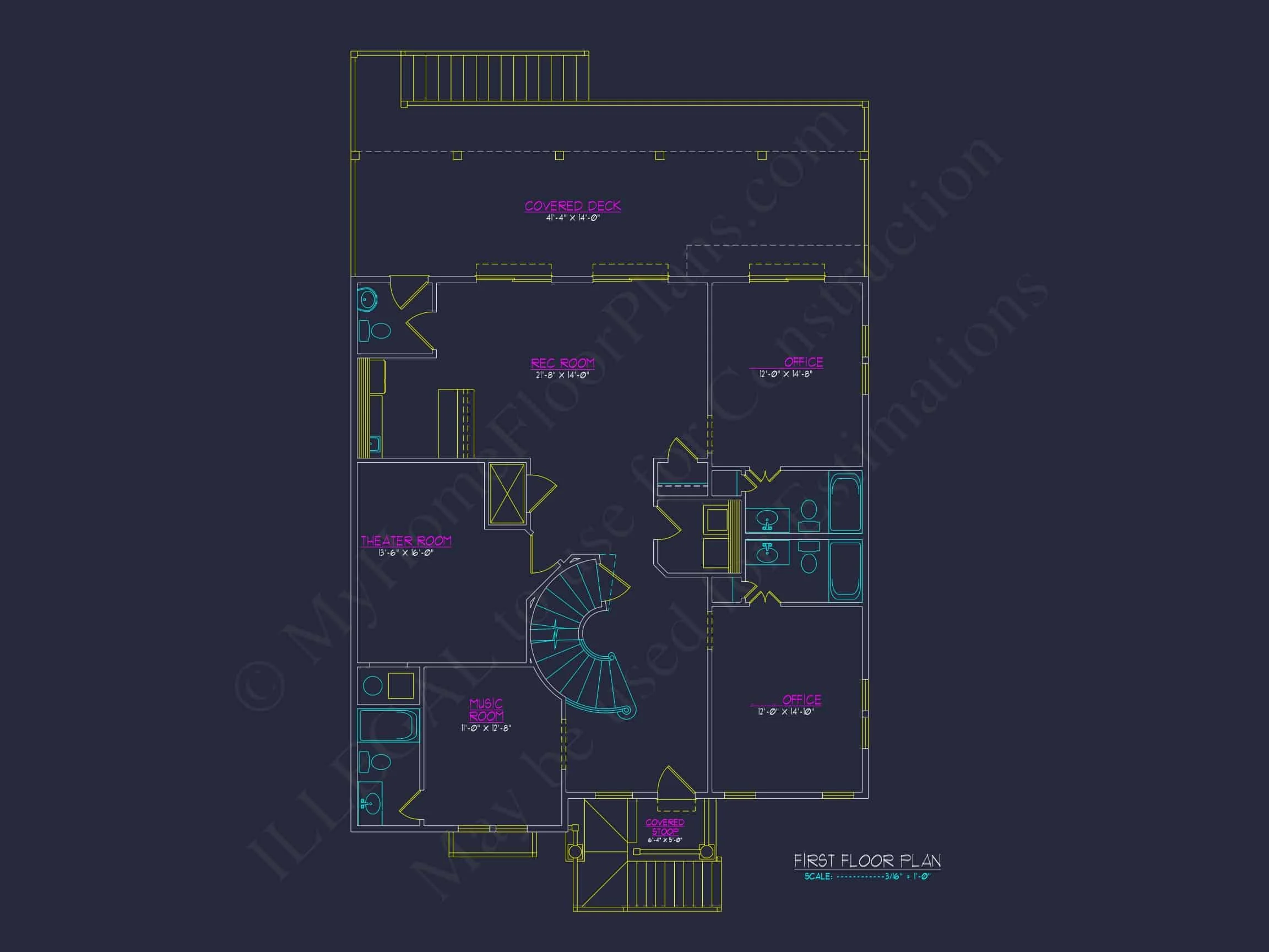 9-1056 HOUSE PLAN - 7-Bed, 5-Bath, 5,693 SF Coastal Beach House Plan 34 Coastal house Floor Plan with 7+ Bedrooms and CAD Designs