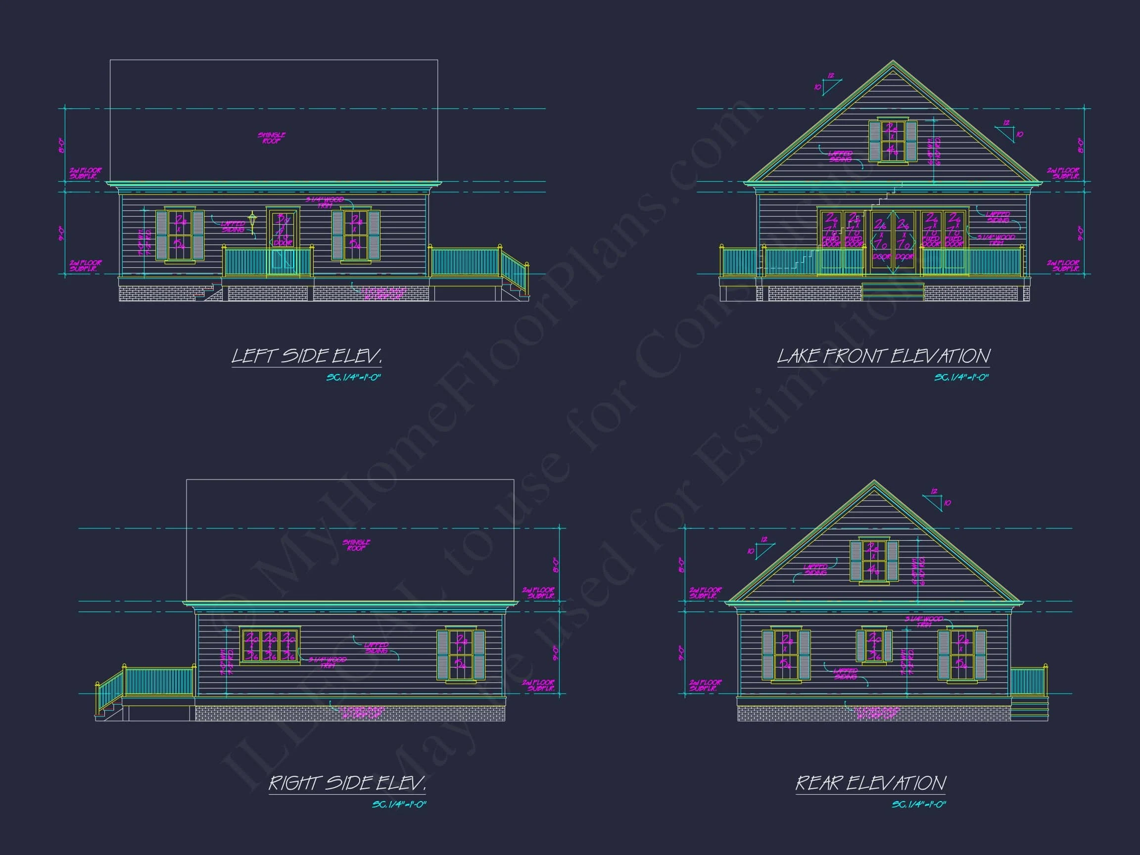 8-2011 HOUSE PLAN - 2-Bed, 1-Bath, 1020 SF Traditional Home Plan 6 Cozy Cabin house Plan - 1020 Sq. Ft. Floor Plan with CAD & Blueprint Designs