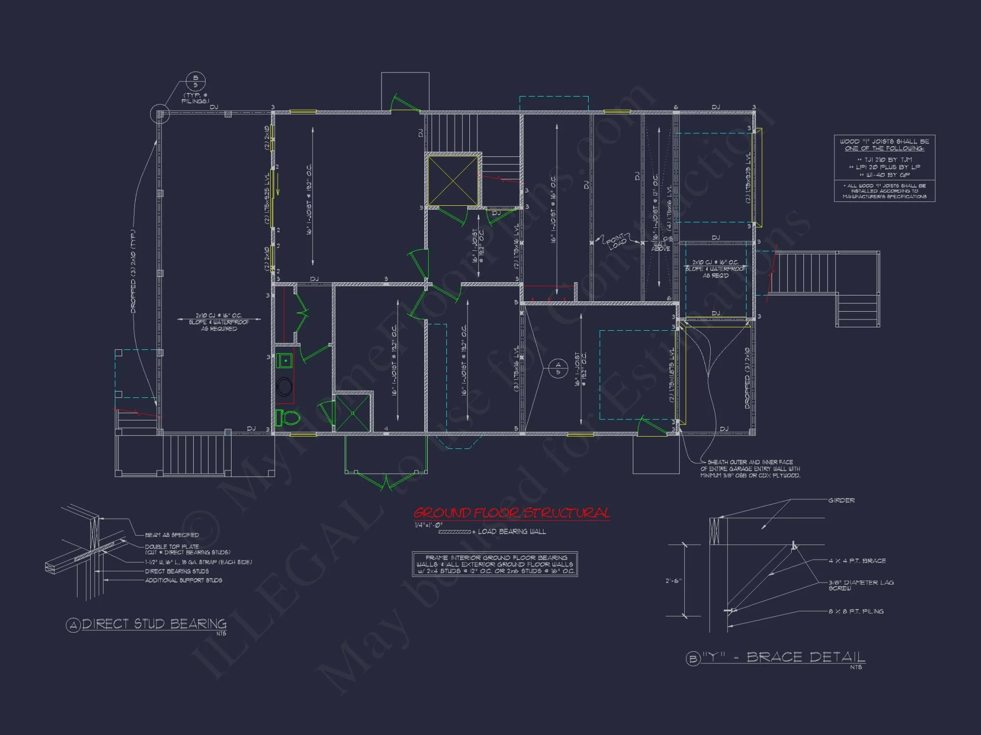Beach Coastal house Plan with 3 Floors & 4 Bedrooms