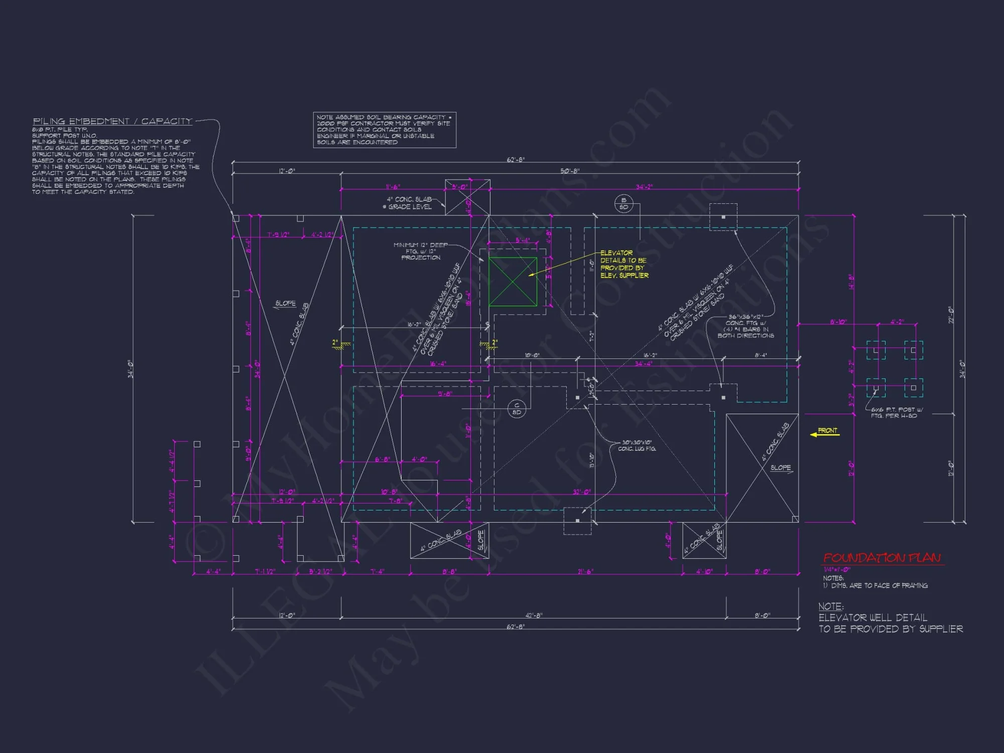 Beach Coastal house Plan with 3 Floors & 4 Bedrooms