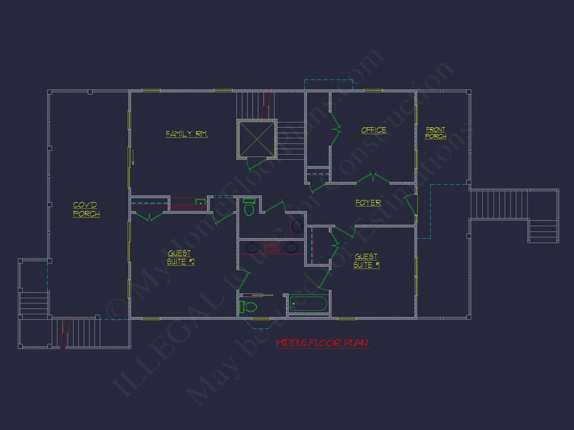Beach Coastal house Plan with 3 Floors & 4 Bedrooms