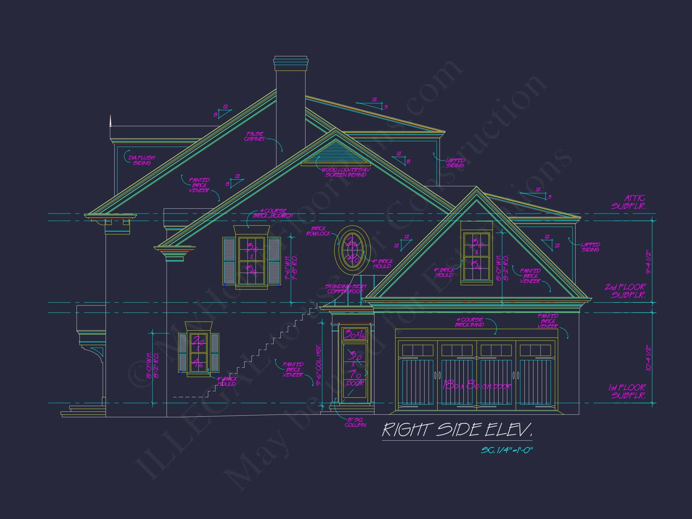 8-1606 HOUSE PLAN - Classic Georgian House Plan: Detailed Floor Plan & CAD Designs 5 Classic Georgian house Plan: Detailed Floor Plan & CAD Designs