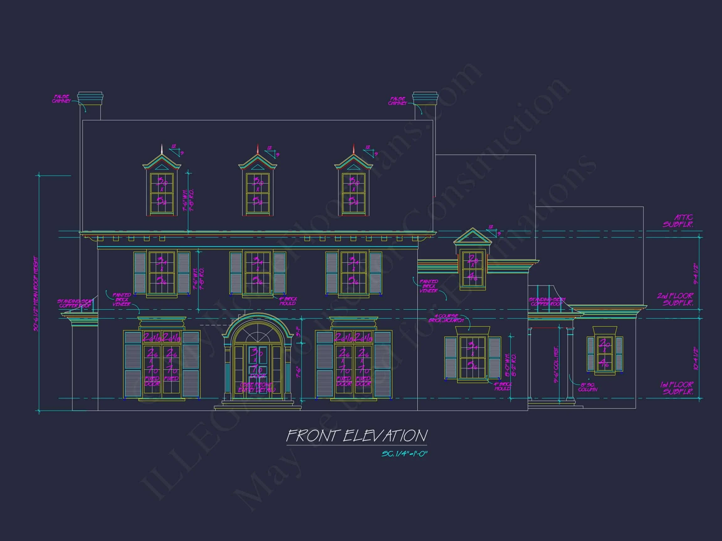 8-1606 HOUSE PLAN - Classic Georgian House Plan: Detailed Floor Plan & CAD Designs 2 Classic Georgian house Plan: Detailed Floor Plan & CAD Designs