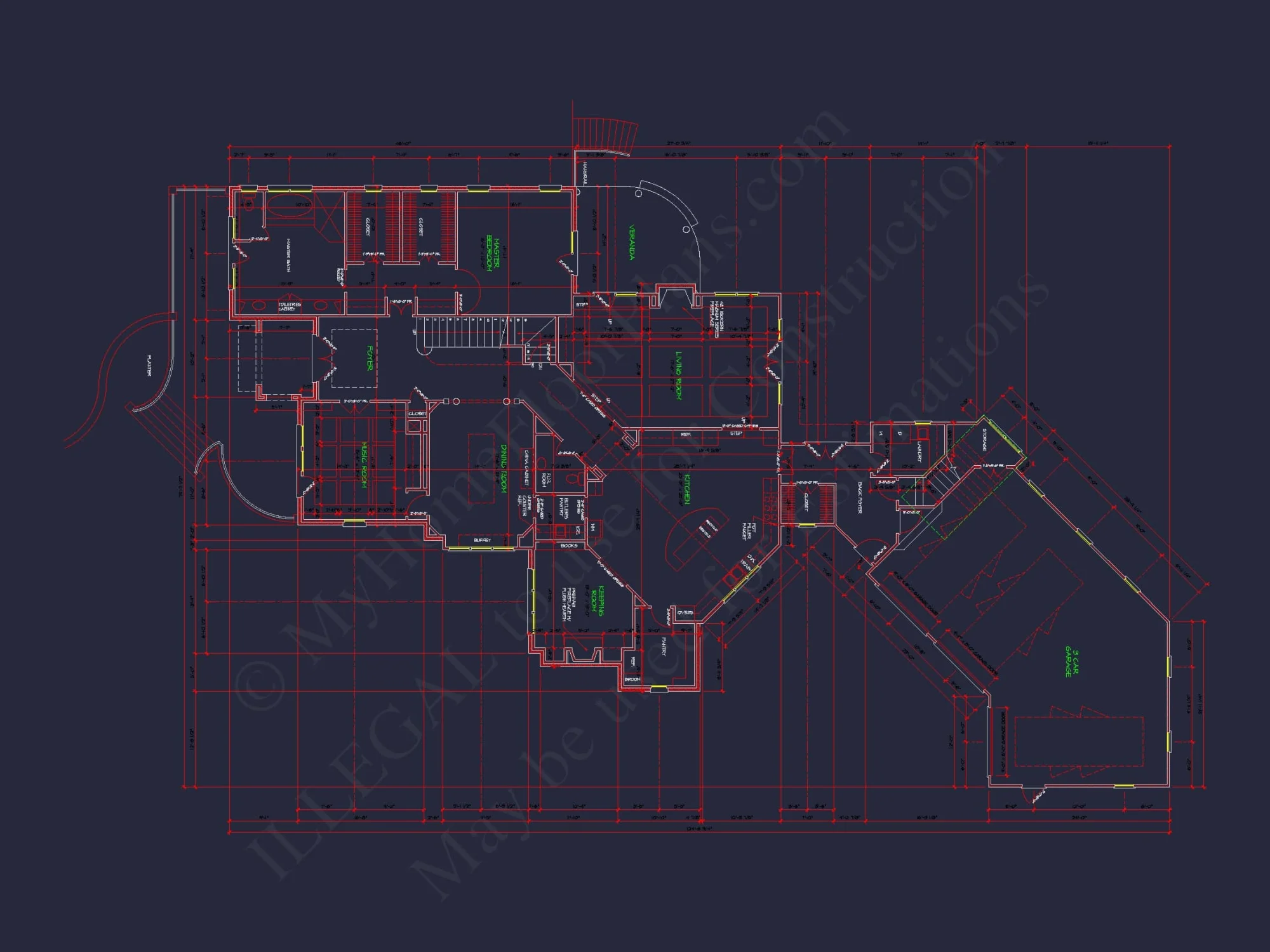 Luxury French Provincial house Plan with 5 Bedrooms and Open Layout