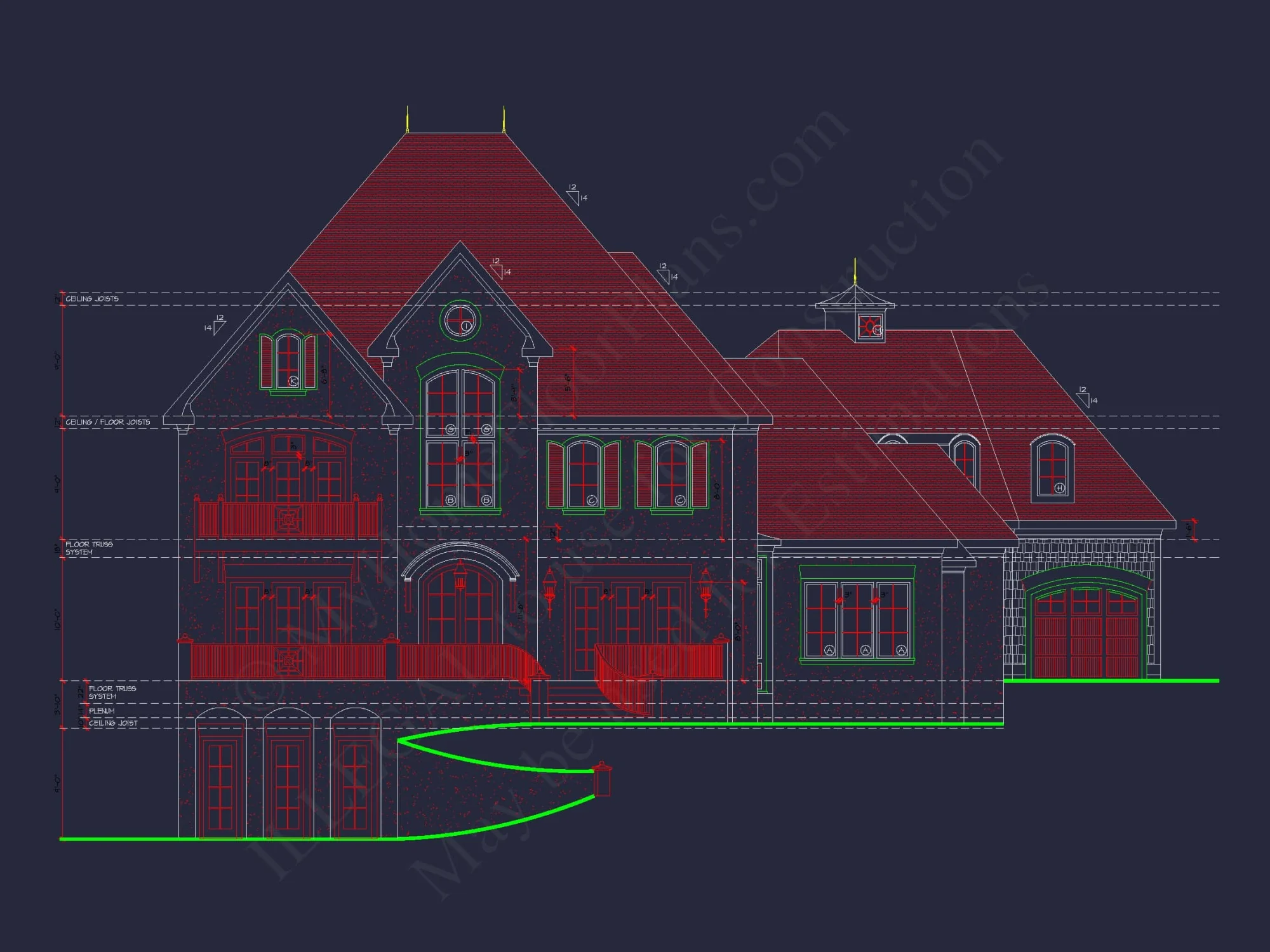Luxury French Provincial house Plan with 5 Bedrooms and Open Layout