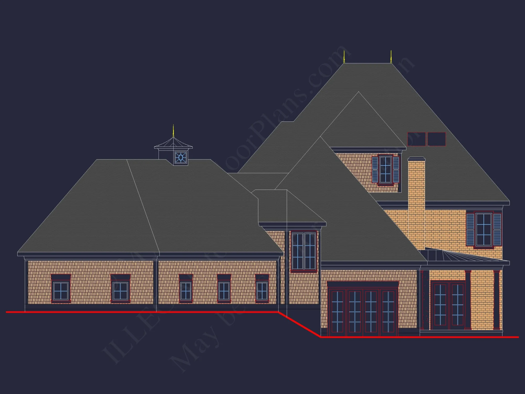 Luxury French Provincial house Plan with 5 Bedrooms and Open Layout