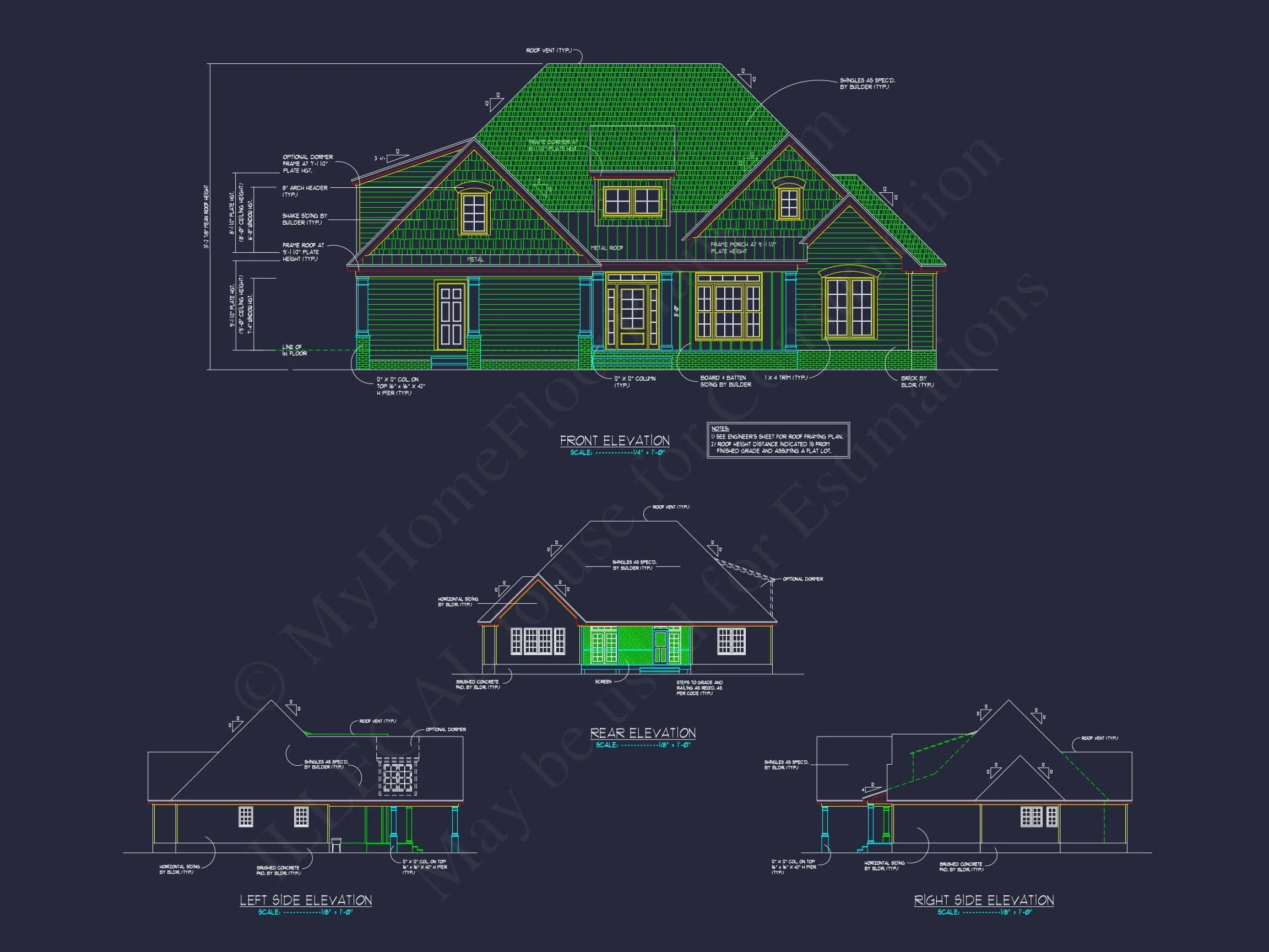 20-1893 HOUSE PLAN - Modern Craftsman House Plan with CAD Blueprints and Design 2 Modern Craftsman house Plan with CAD Blueprints and Design